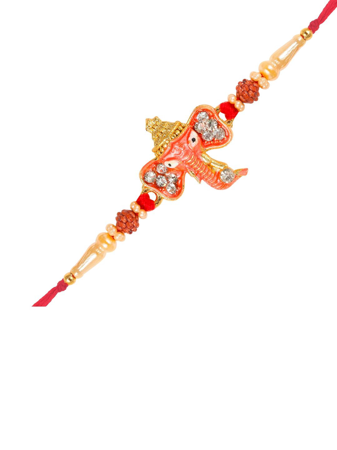 Vivastri's Premium Ganpati Rakhi For Brother & Lovely Sister-VIVA1114RKG