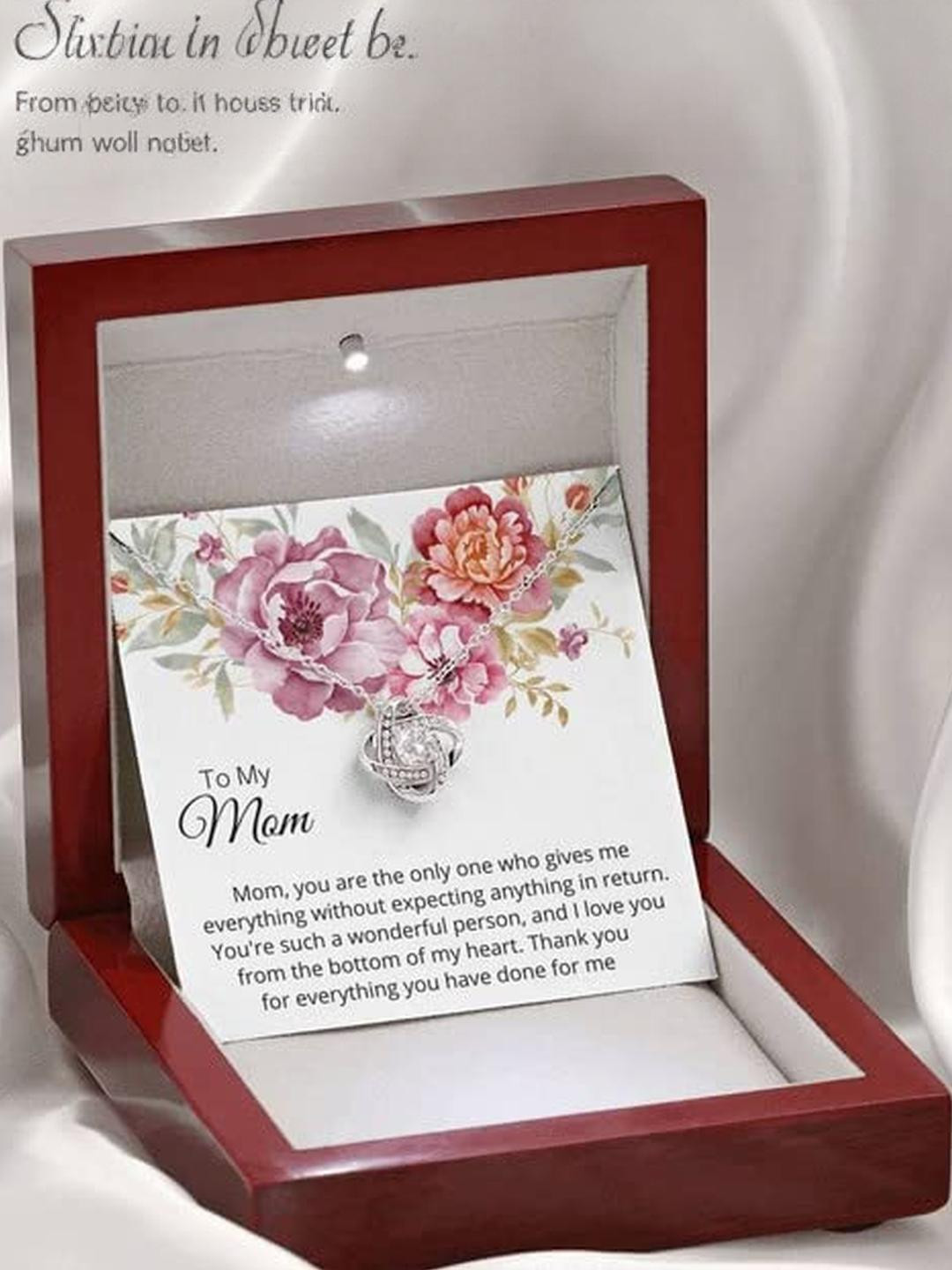 Sterling Silver Gift MOM NECKLACE, GIFT FOR MOM LOVE KNOT NECKLACE YOU ARE THE ONLY ONE WHO GIVES M