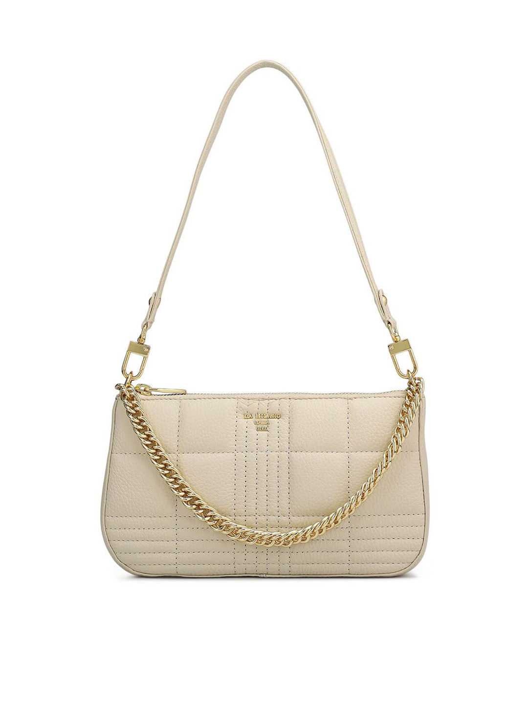 Da Milano Leather Quilted Structured Shoulder Bag