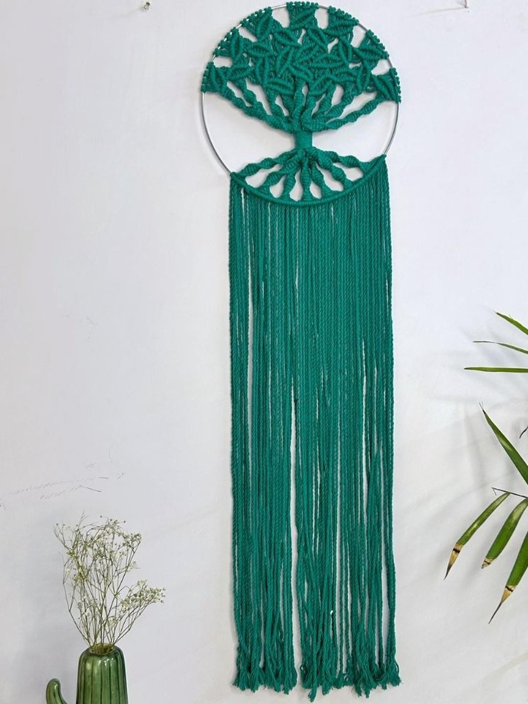 Sarmaya - The Handcraftes Tales Green Macrame Tree of Life Wall Decor
