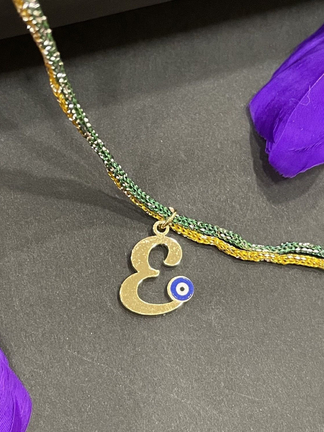 Digital Dress Room E Letter Initial Evil Eye Thread Rakhi