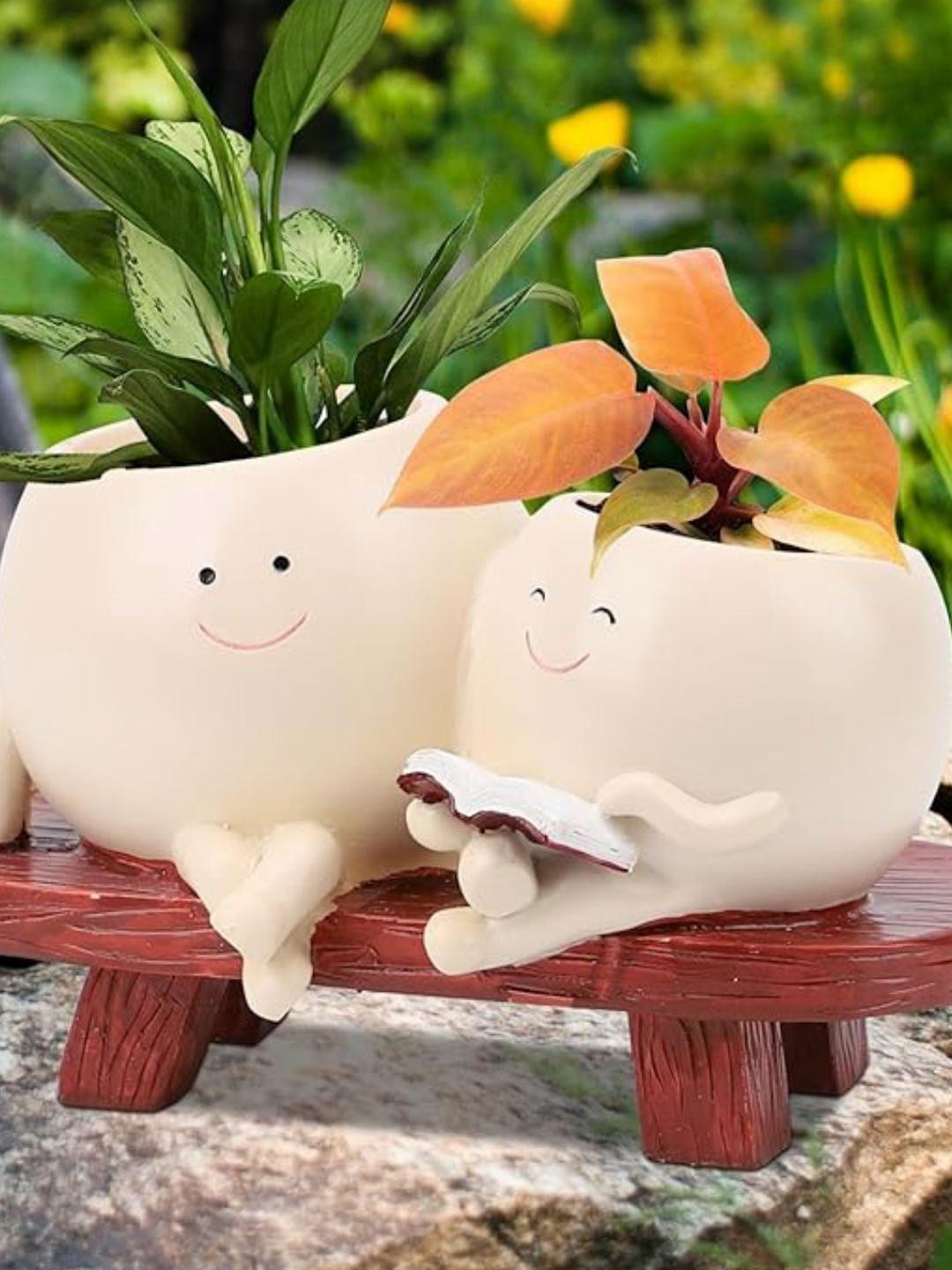 Eleven To Eleven Decor Smiley Face Chair Flower Pots