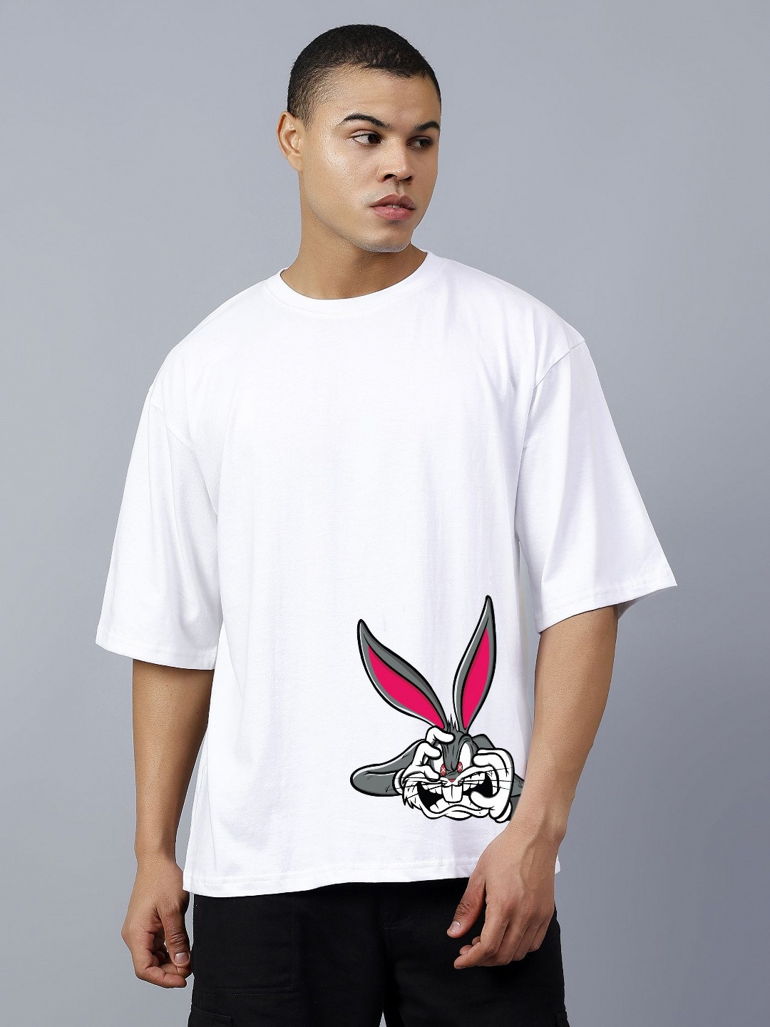 CODE OF HONOUR Men Bugs Bunny Graphic Printed Round Neck Cotton T-shirt