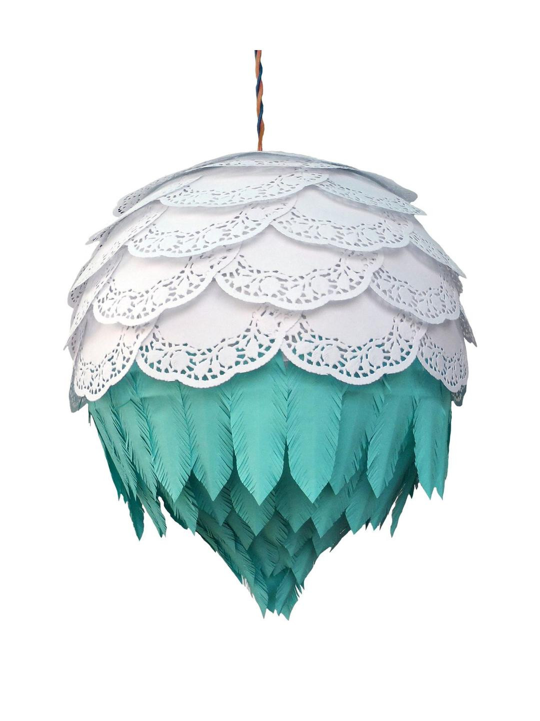Designers Collection White Wood Ceiling Lamp