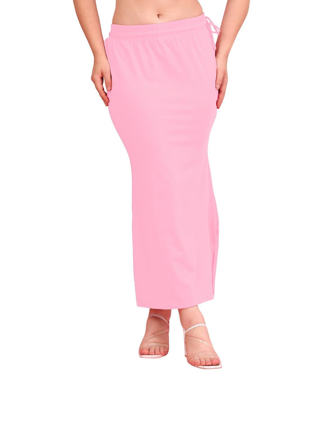 GANIX FASHION THAT DEFINE YOU Pink Cotton Saree Shapewear