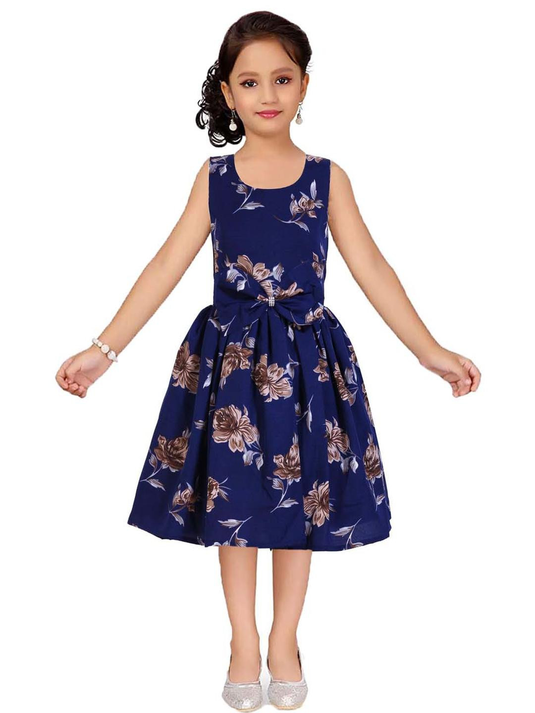 Shahina Fashion Girls Flower Print Casual Dress