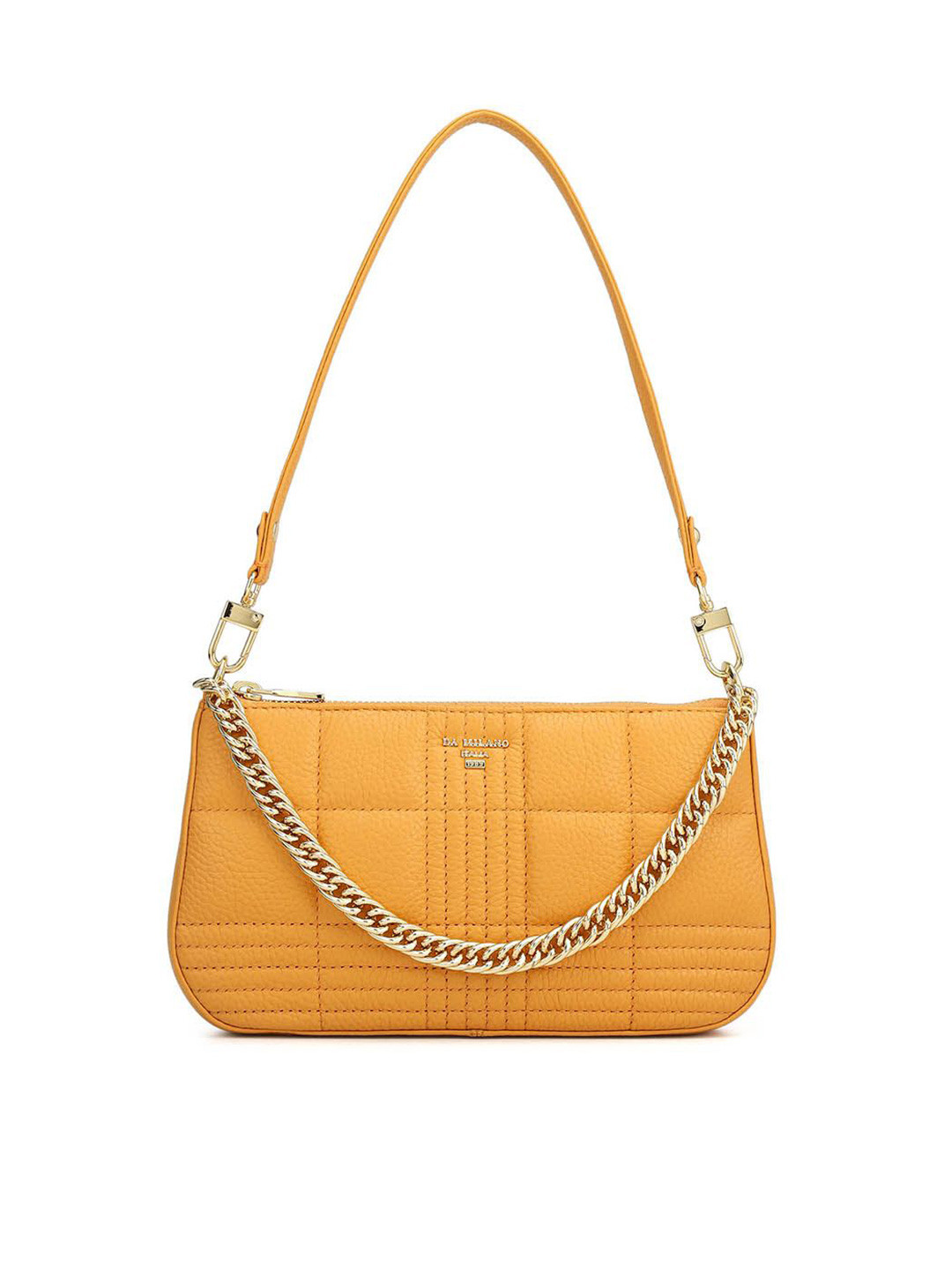 Da Milano Women Textured Structured Quilted Leather Shoulder Bag