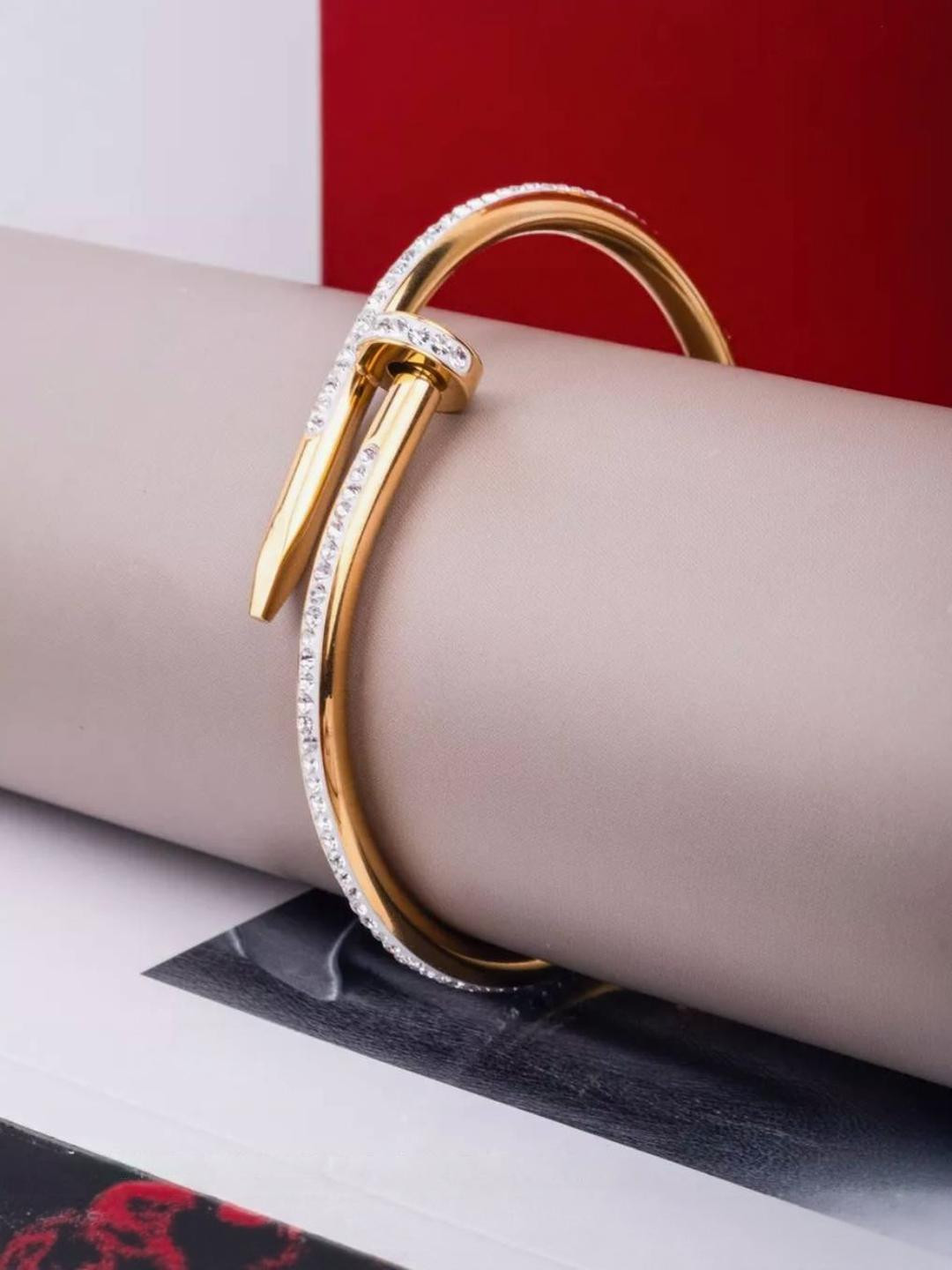 RAPPERSSHOP Women Cubic Zirconia Gold-Plated Cubic Zirconia Bracelet