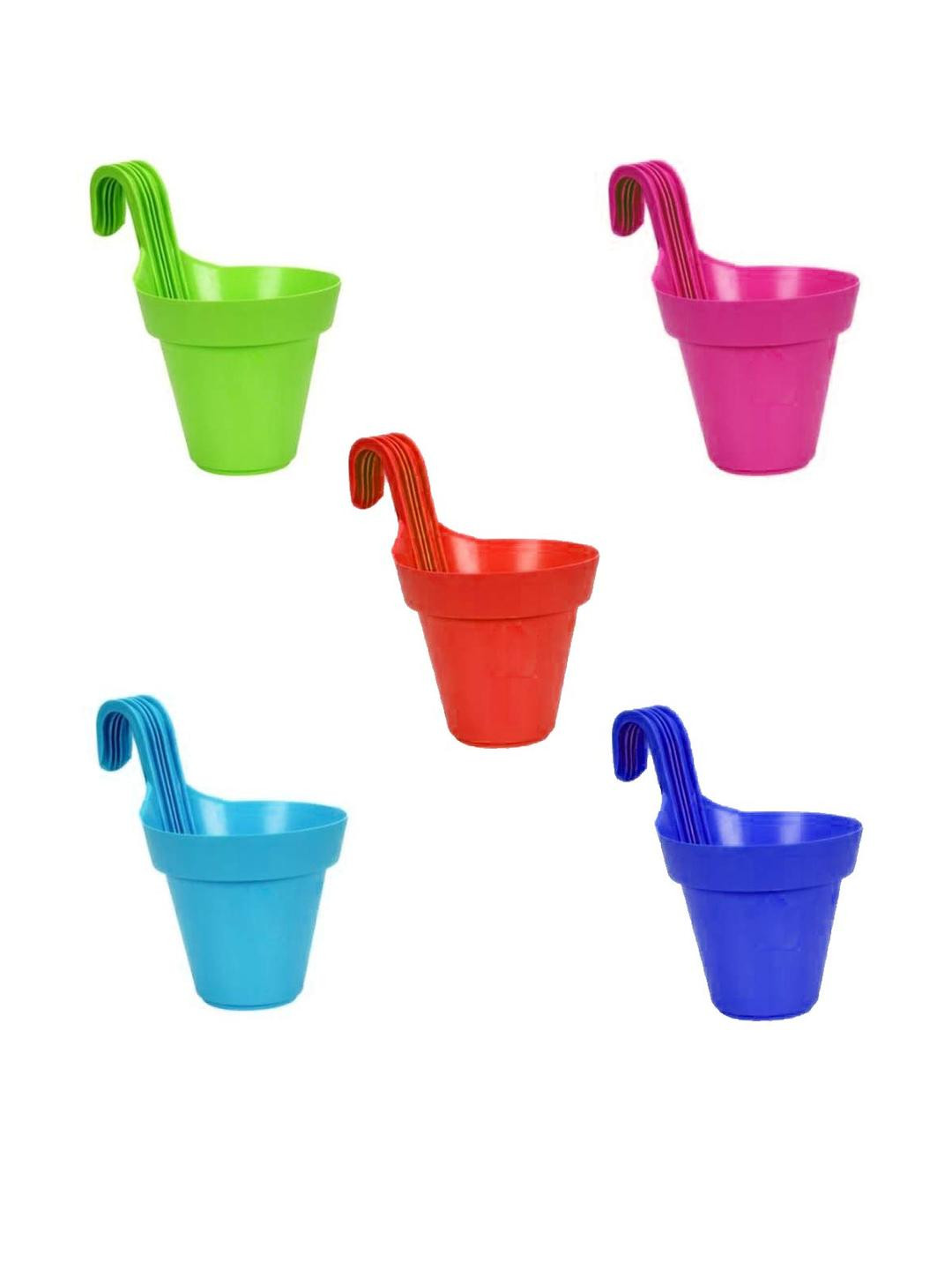 Go Hooked Multi Coloured 5 Pieces Hanging Planters
