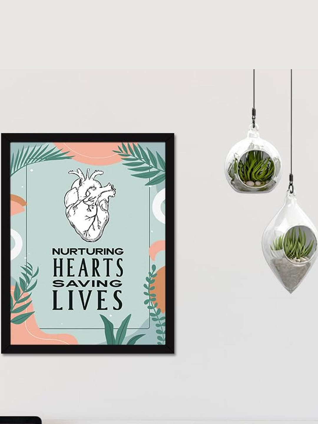 Chaka Chaundh Green & Pink 1 Piece Wood Wall Paintings