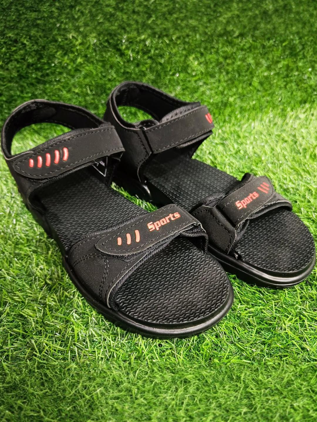 UKANSU Men Black Sandals