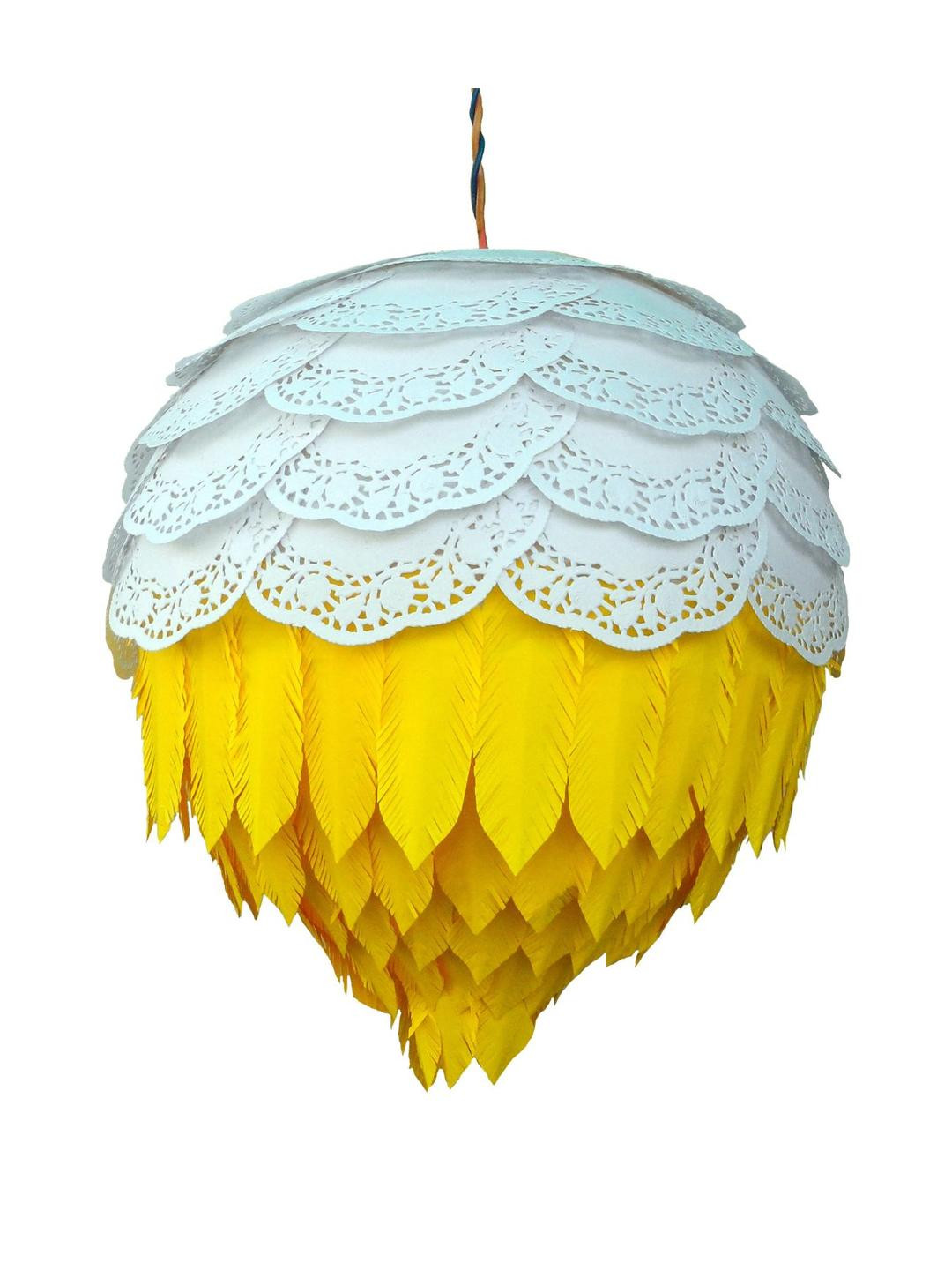 Designers Collection White Wood Ceiling Lamp