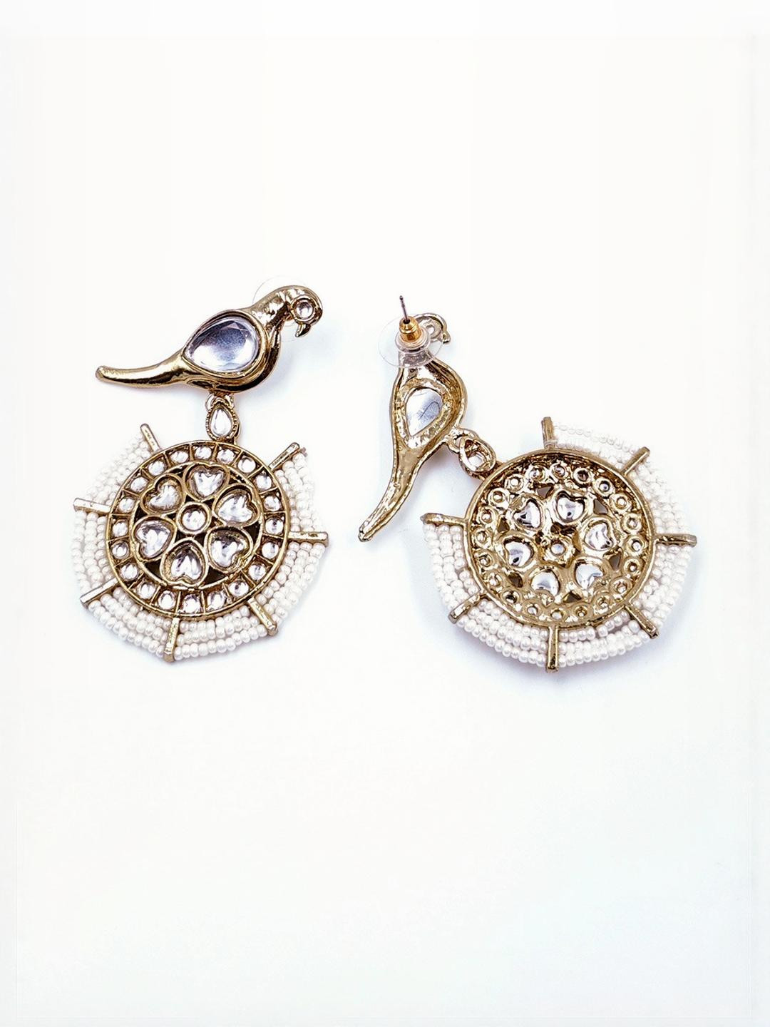 R A Enterprises Women White Earrings