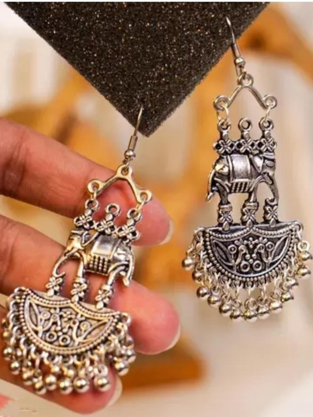 ISLANA Elephant Shaped Jhumkas Earrings