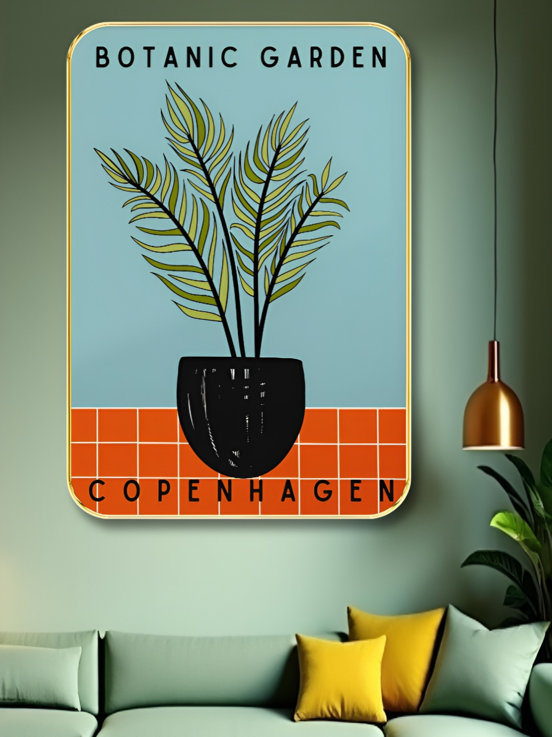 Livin'luxe Black & Grey Copenhagen Botanic Printed Wall Art