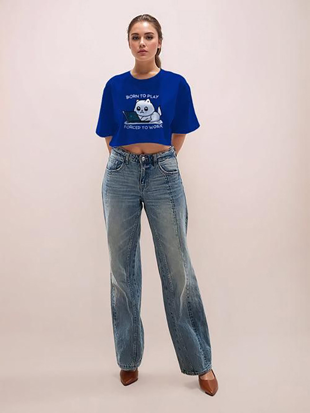 Zink London Graphic Printed Extended Sleeves Cotton T-shirt