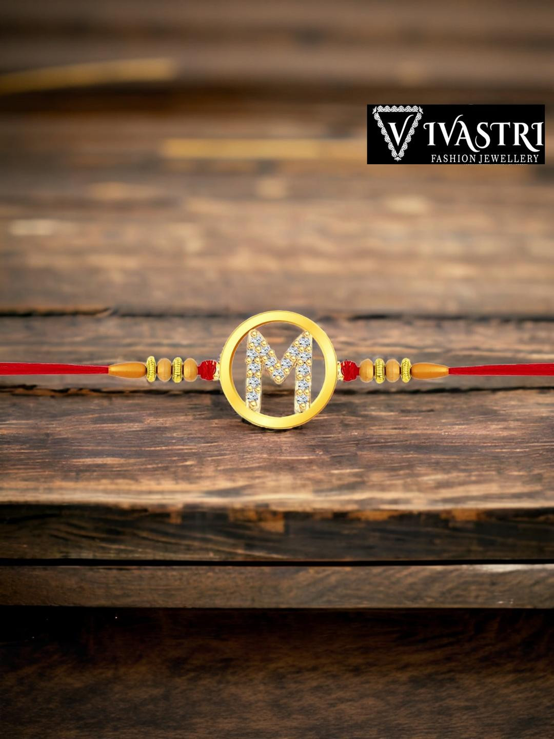 VIVASTRI  Premium 'M' Letter Rakhi For Brother & Lovely Sister