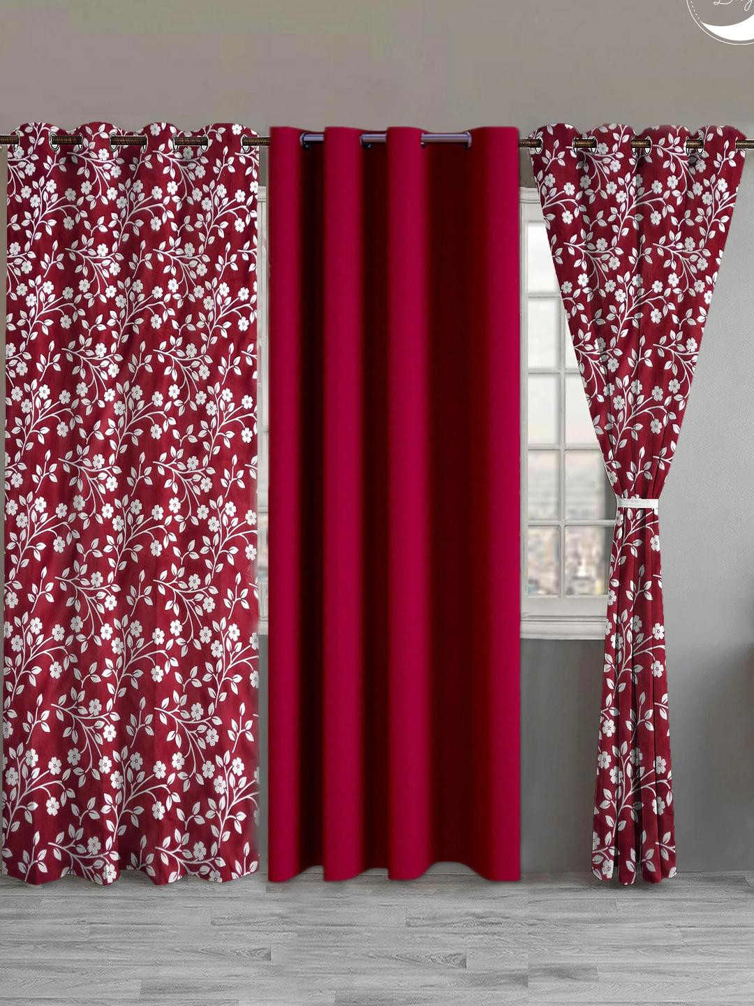 Lunar Days Pack of 1 Maroon Color Room Darkening 7 Feet Door Curtain