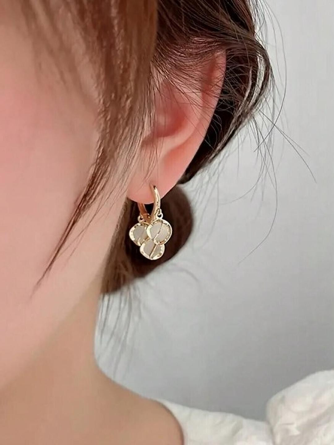 Silver Planets Women Sea Green Earrings