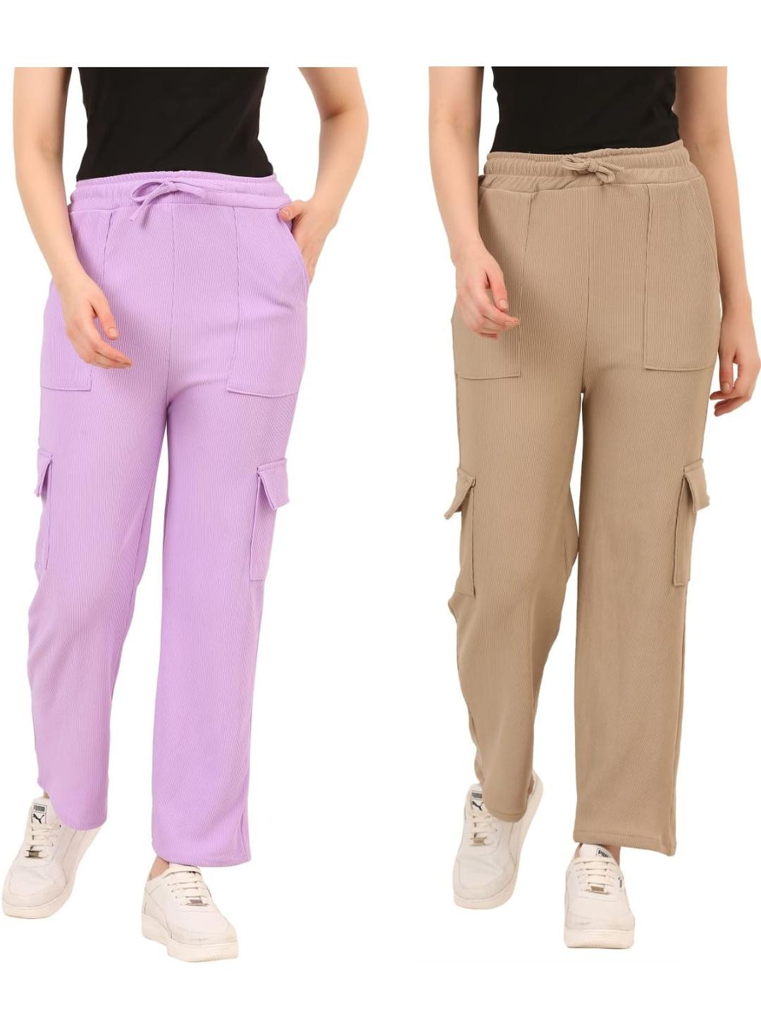 AMNOUR Girls Purple Track Pants