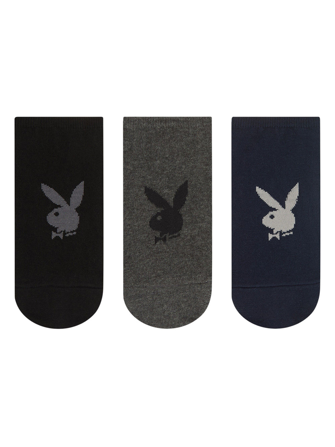 Playboy Socksxpress Men Pack Of 3 Official Bunny Logo Patterned Loafer Socks