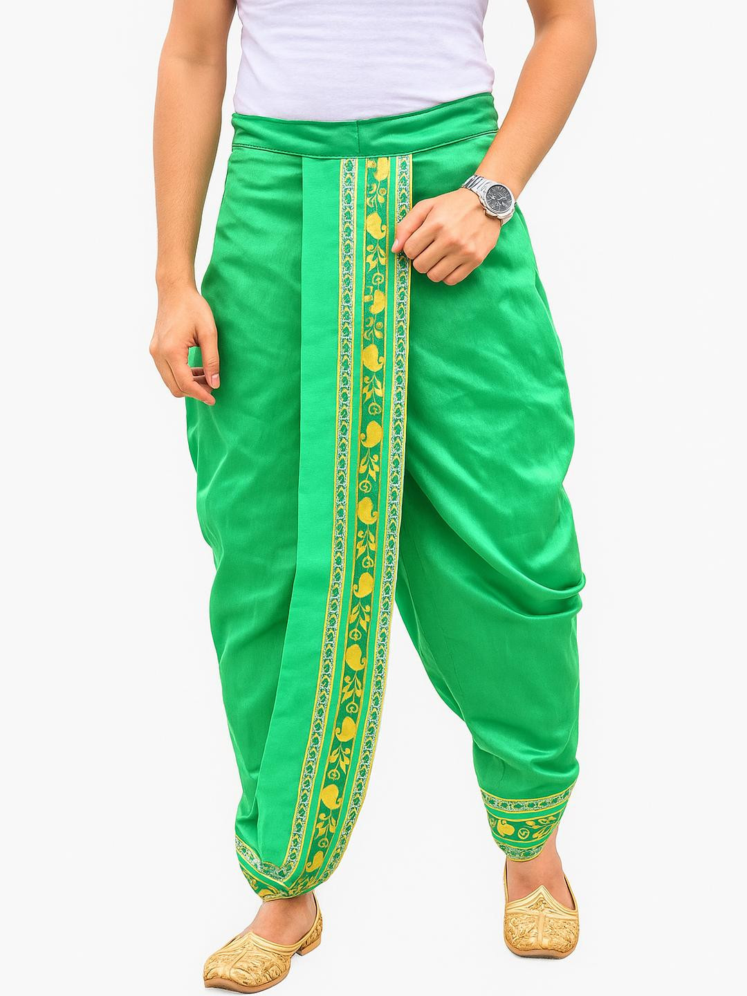 AMIT ONLINE Stylish Men's Solid Dupion Silk Bengali Style Dhoti Pant
