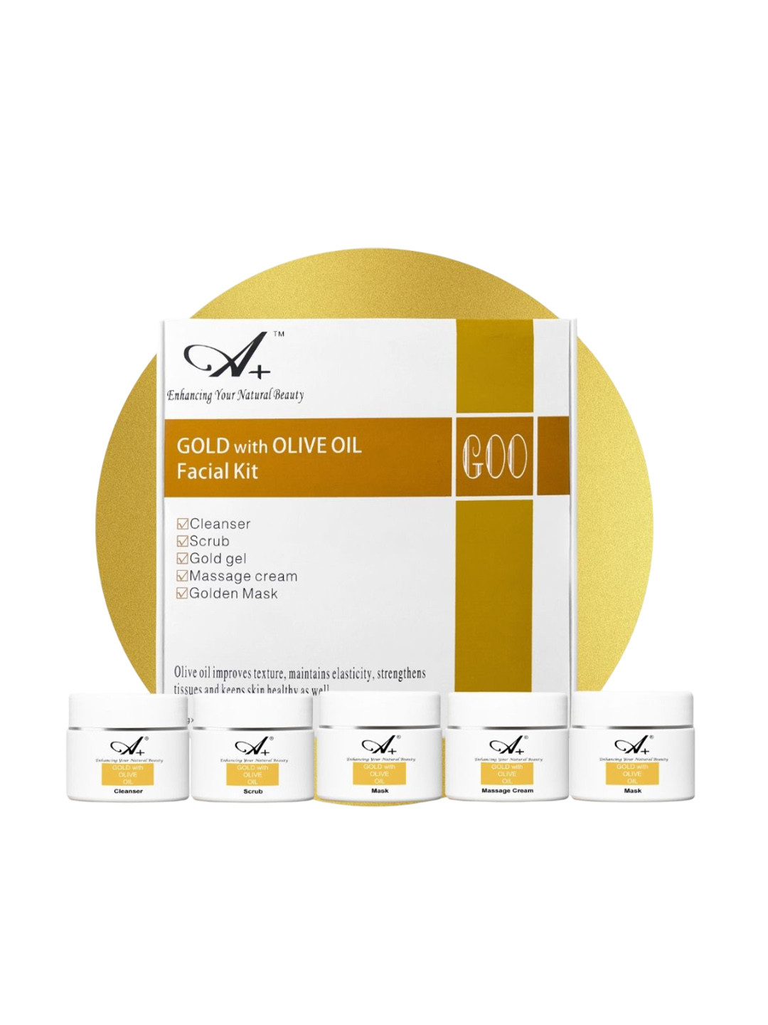 A+ Professional Range 5 Step Gold With Olive Oil Facial Kit- 250 g