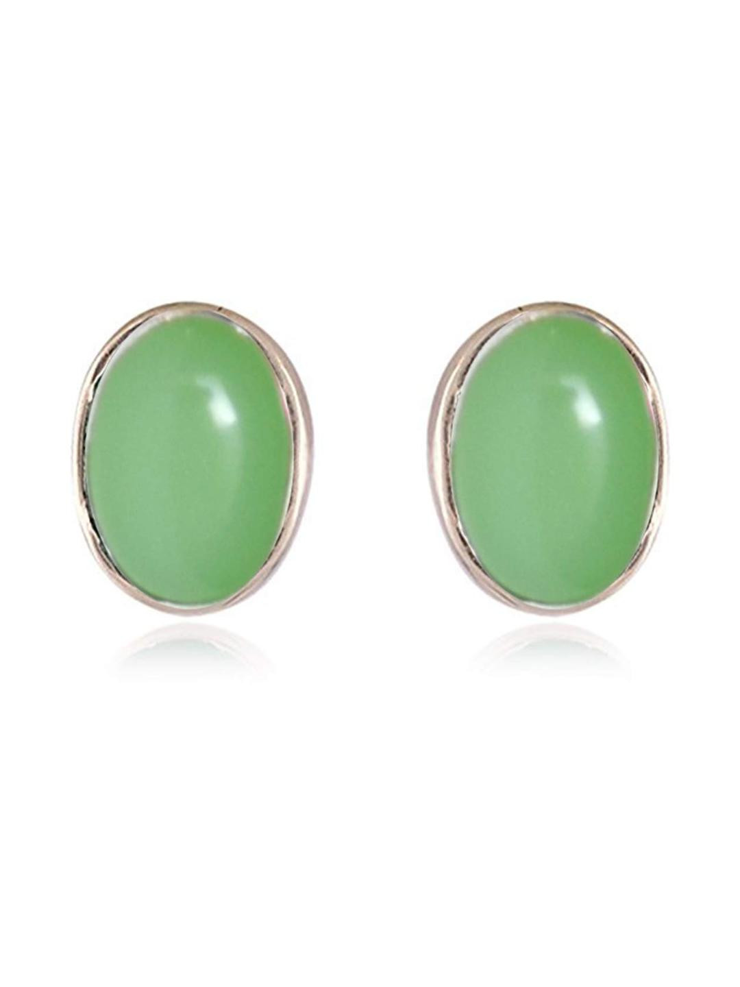Silver Planets 925 Sterling Silver Aqua Chalcedony Earring