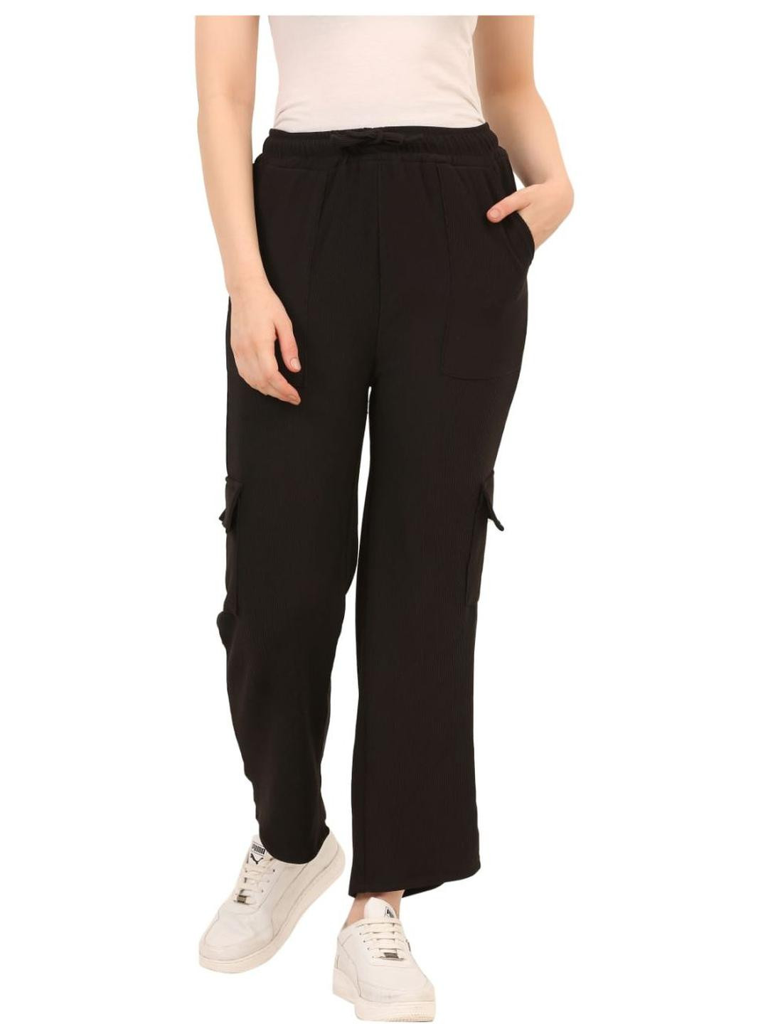 AMNOUR Girls Black Track Pants