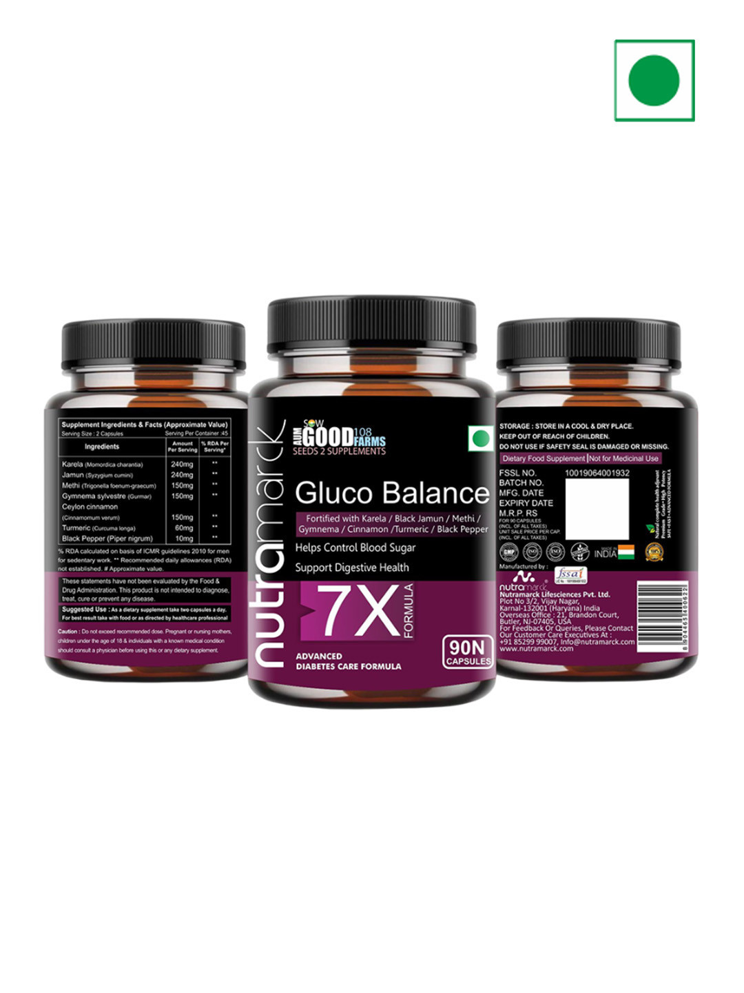 Nutramarck Gluco Balance Capsules - 90 Capsules