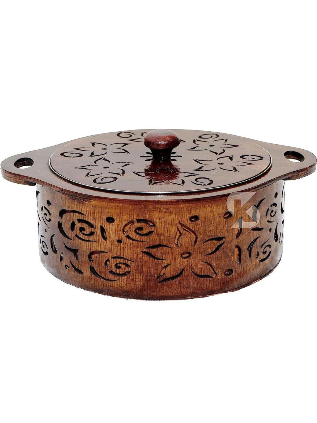 Kraftlik Handicraft Brown 2025 Wood Hand-Painted Container