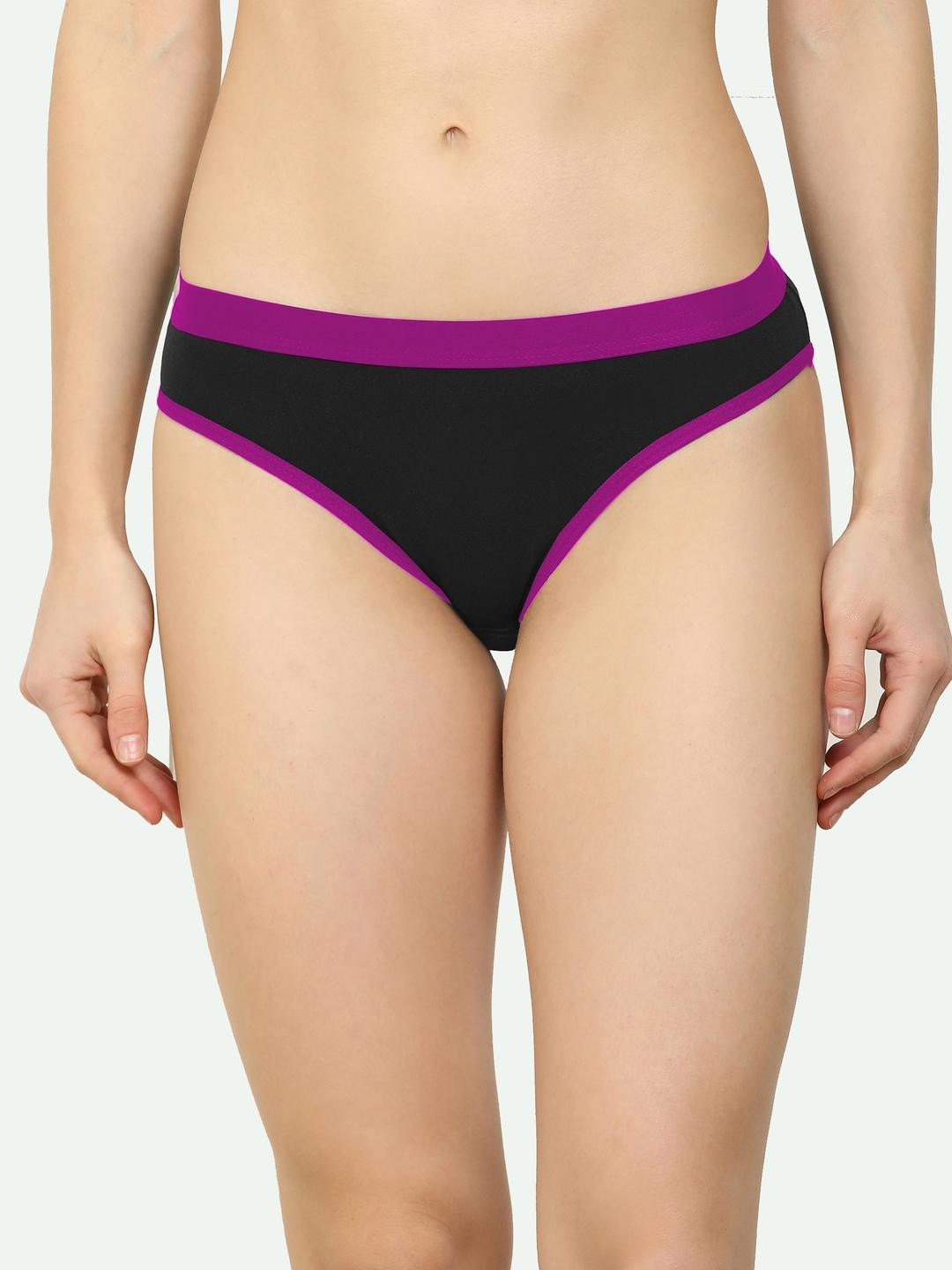 New stylish Purple,Blue,Pink Cotton Silk Hipster Multicolor Panties Pack of 3