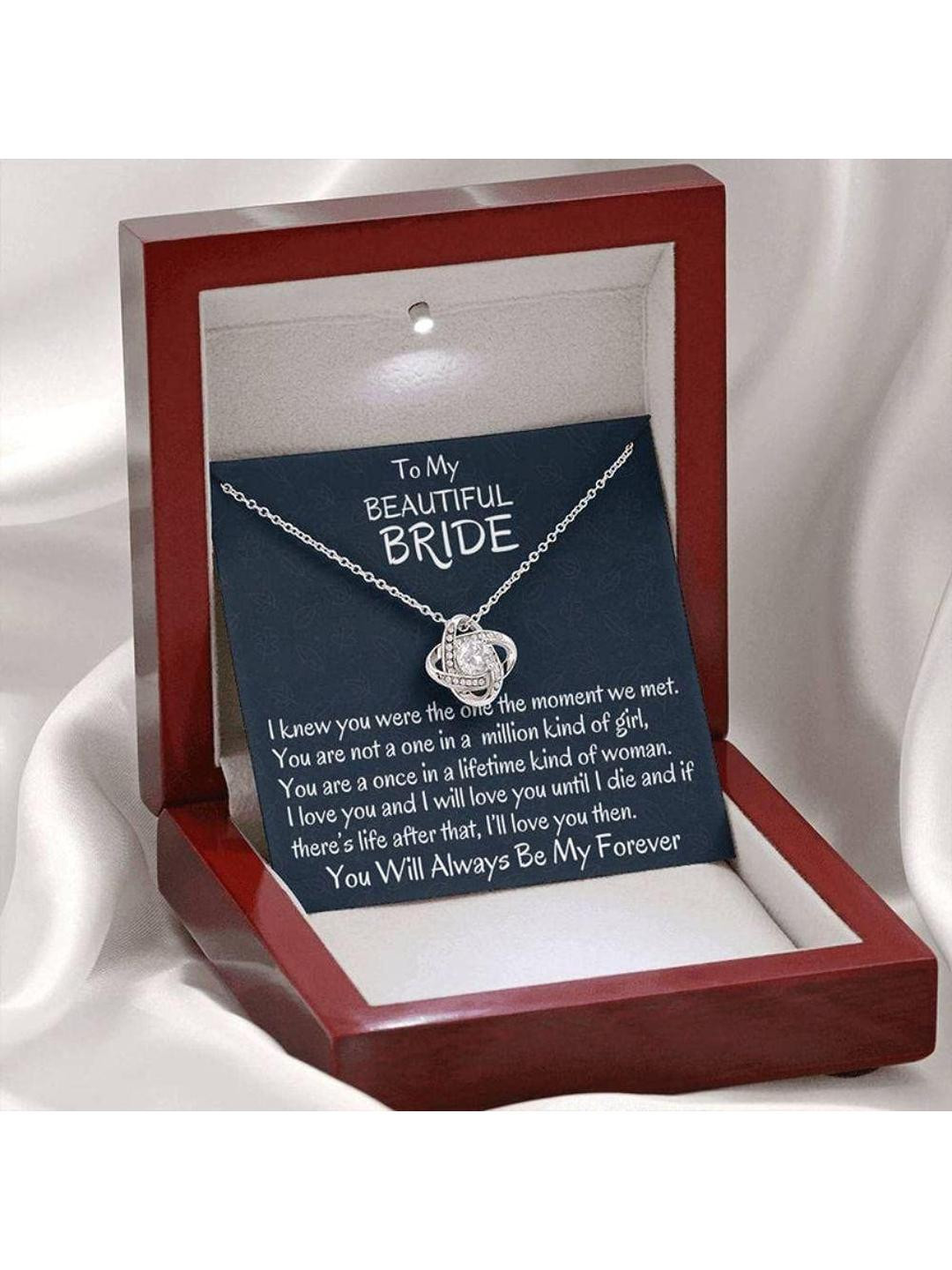 Silver Gift Future Wife Necklace, To My Bride Necklace, Wedding Day Gift For Bride From Groom, Gift