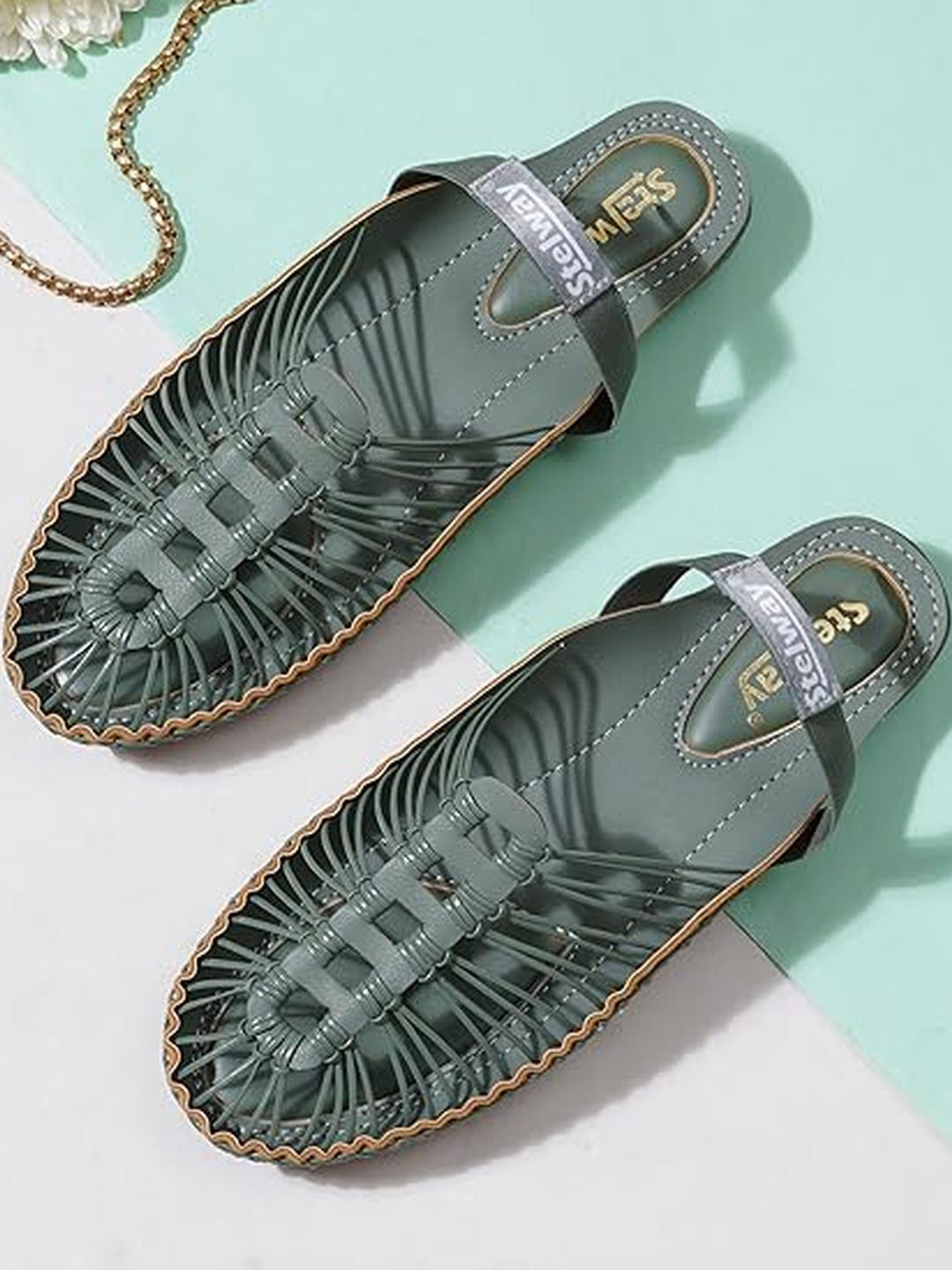 STELWAY Women Green Sandals