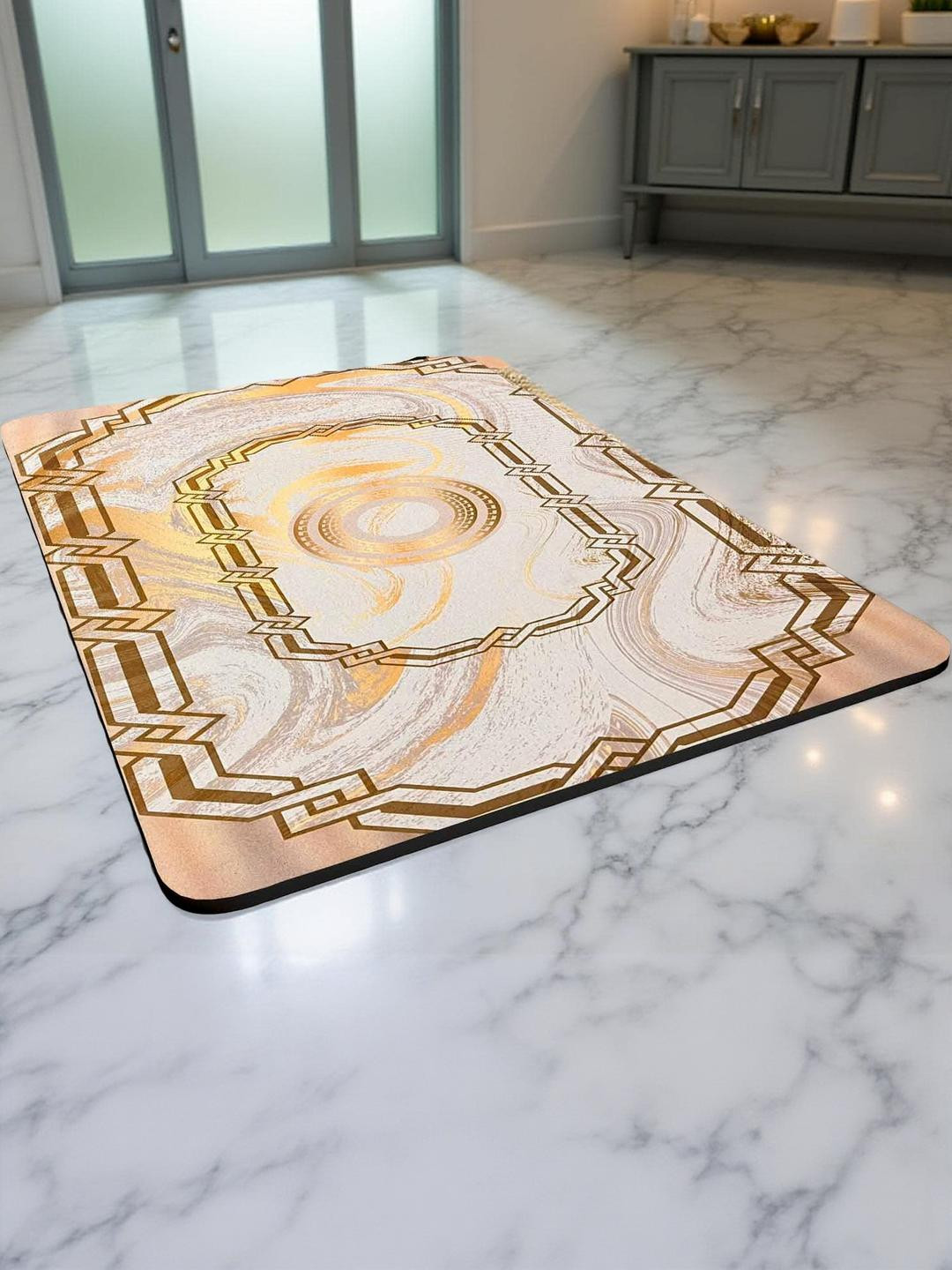 IVAZA Soft Peach Anti Slip 550 gsm Bath Rugs