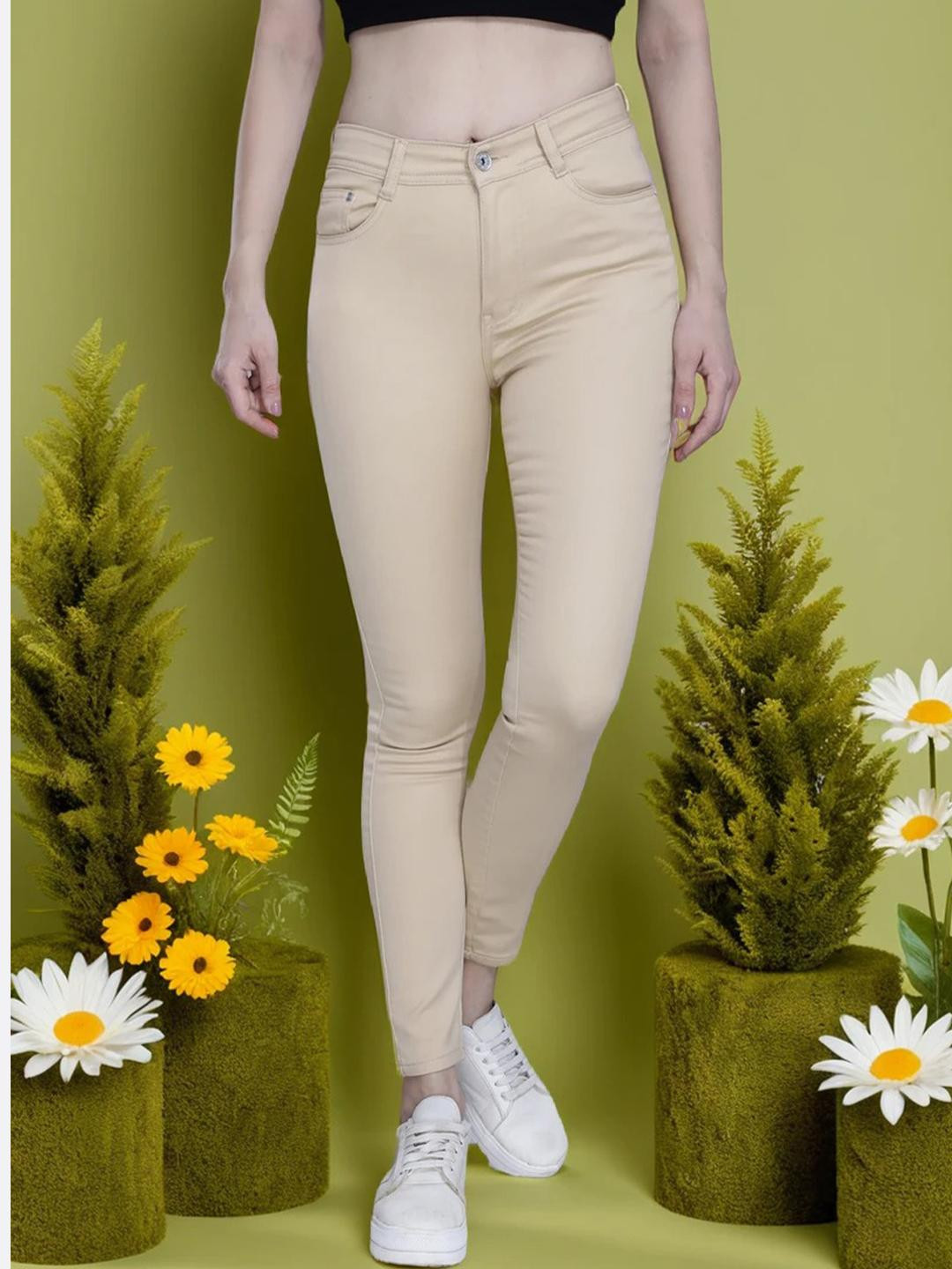 DressBerry Women Gold Jeans