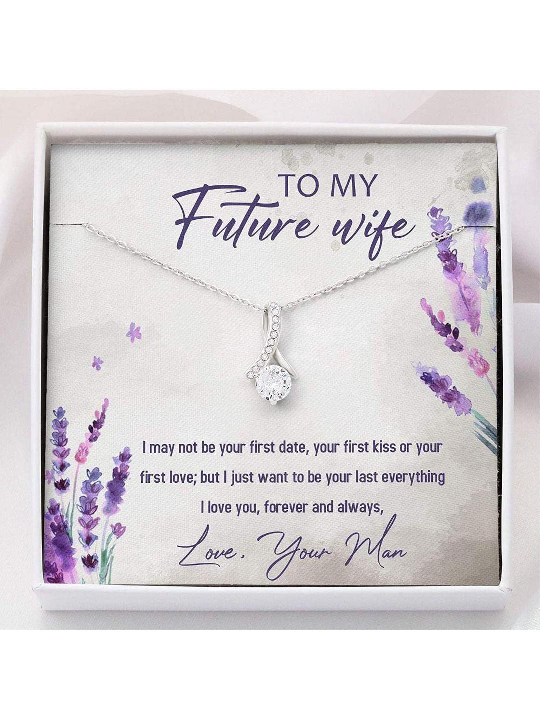 Silver Gift Future Wife Necklace, To My Future Wife Necklace Necklace With Gift Box