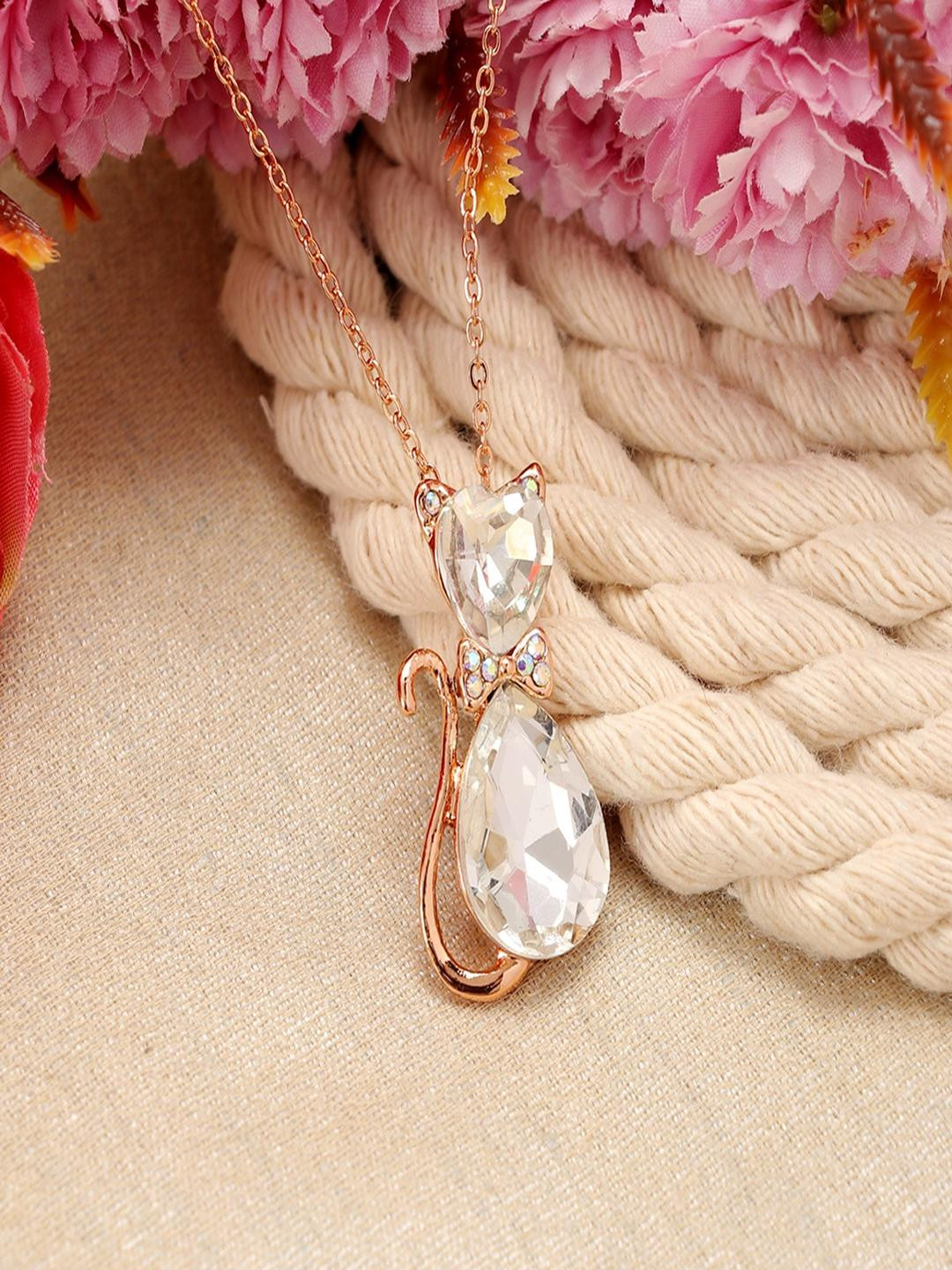 Vientiq Gold-Plated Chain With Crystal Pendant