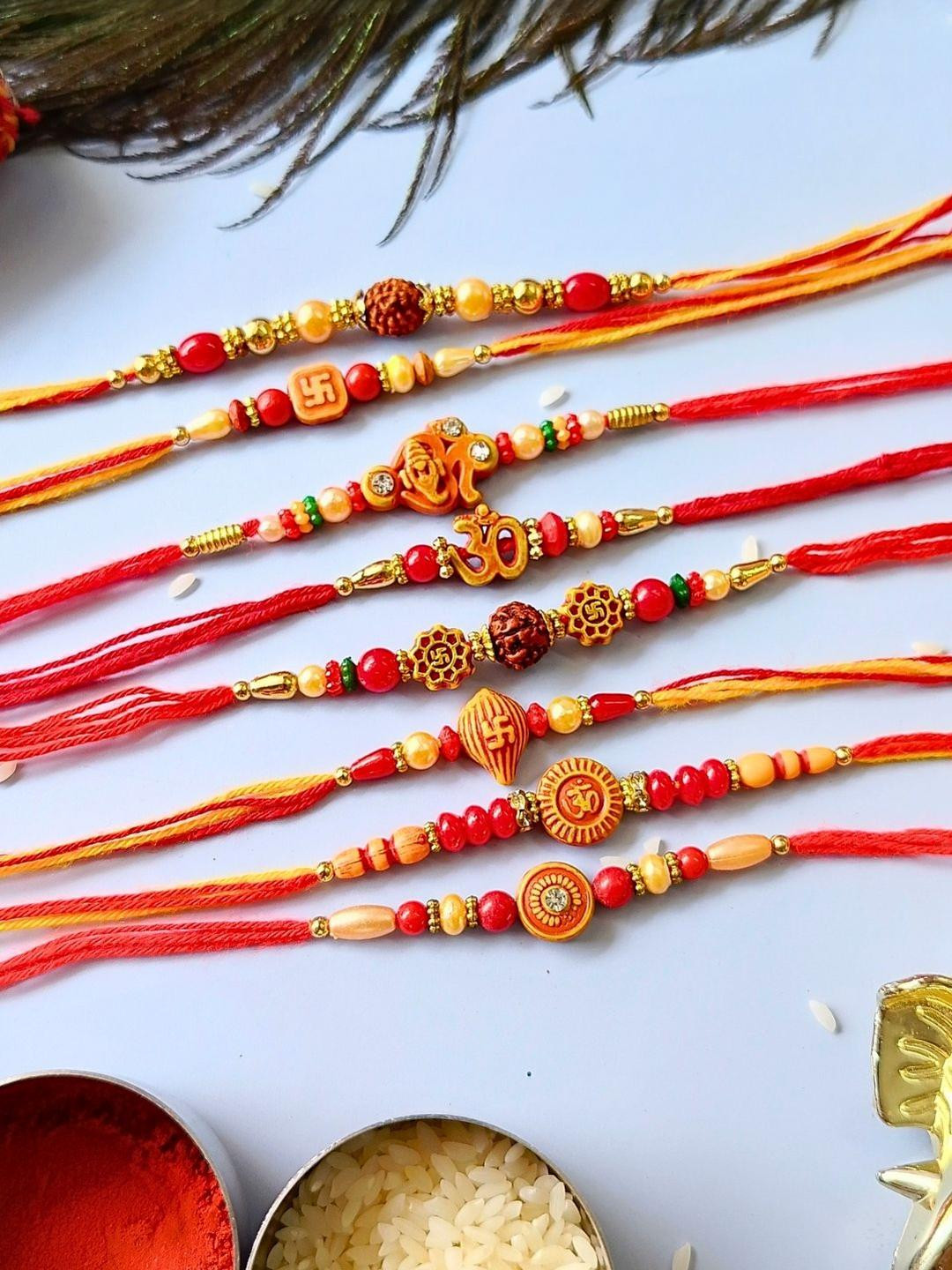8Pcs Rakhi for Brother Set Of 8 Traditional Dori Handmade Rakhi Combo for Brother