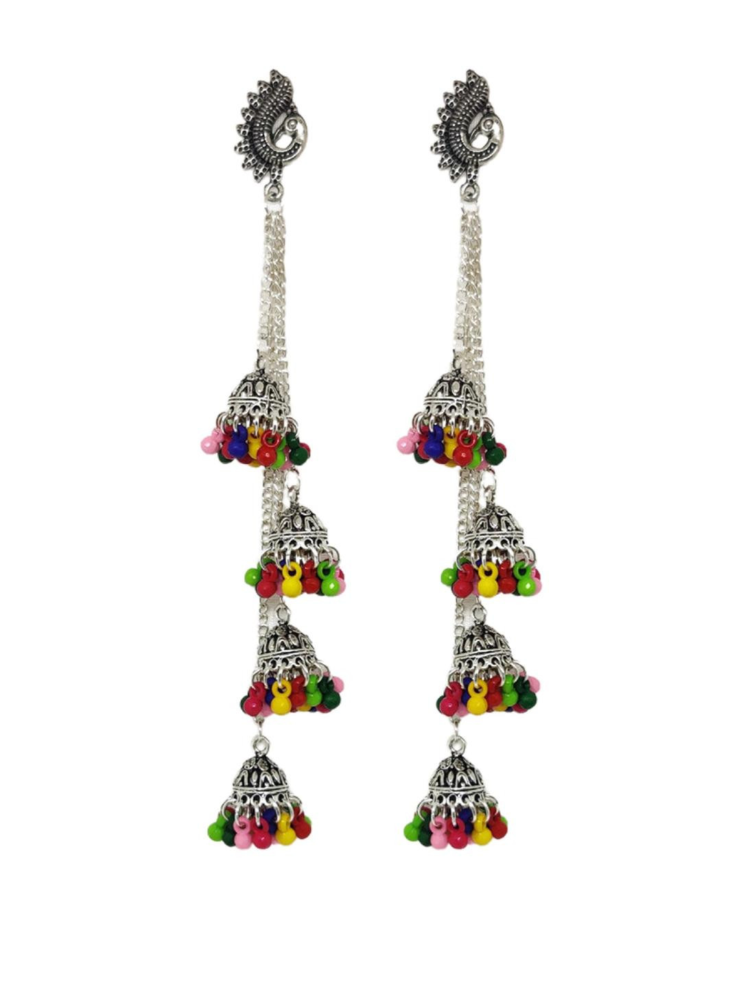 Weariton Women Multicoloured Long Chain Earrings