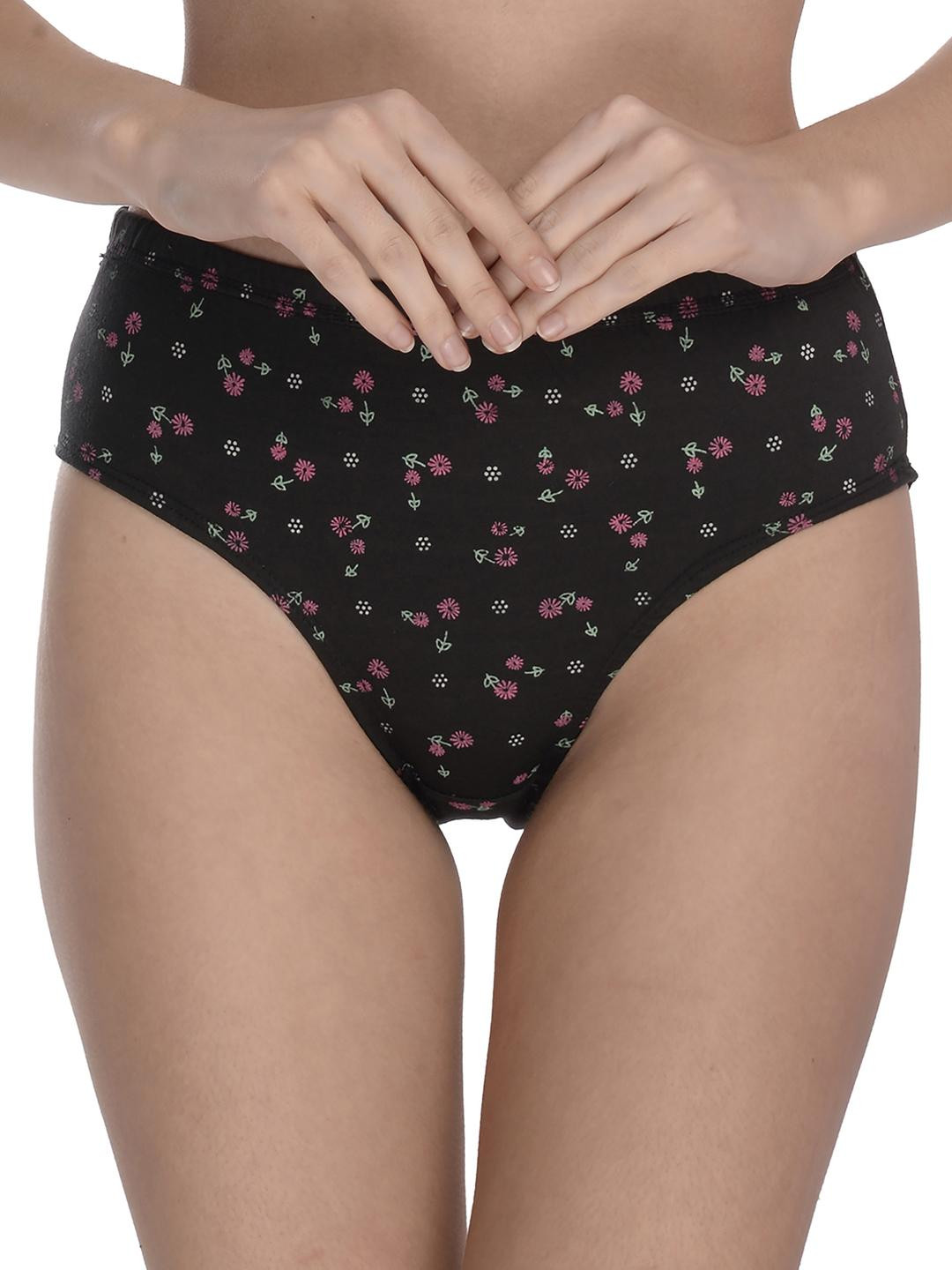 New stylish Black Cotton Silk Hipster Multicolor Panties Pack of 1