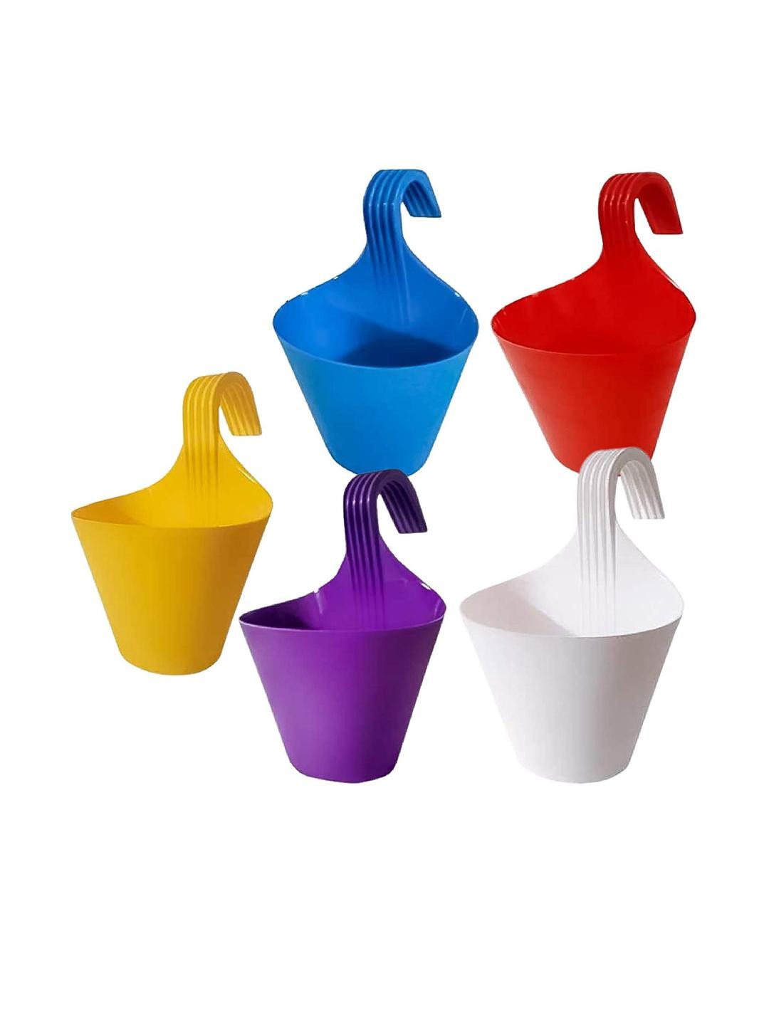 Go Hooked Multi Coloured 5 Pieces Hanging Planters