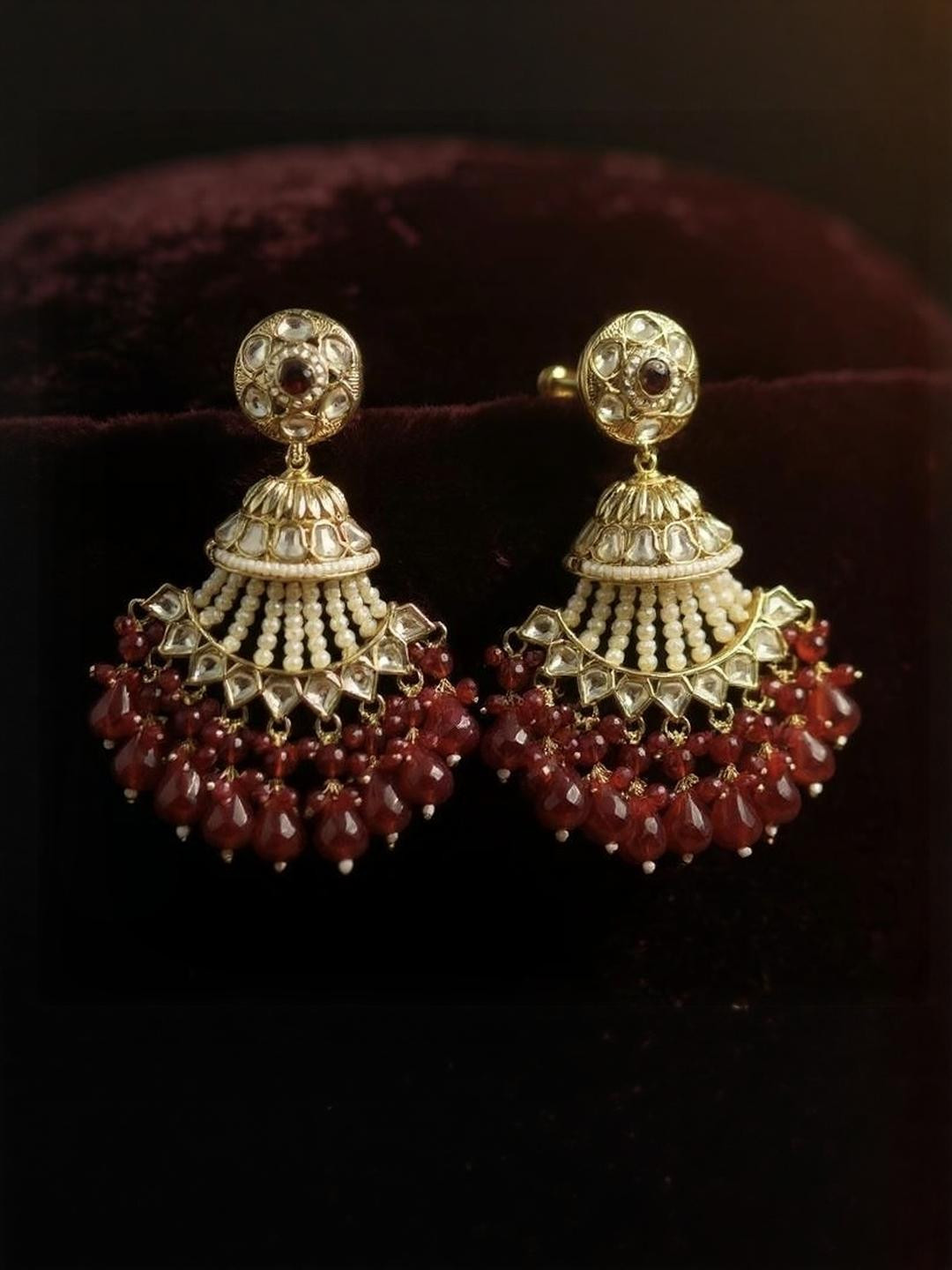 ANTIQUE JEWELLERY Copper Plated Ethnic Chandbalis Earrings