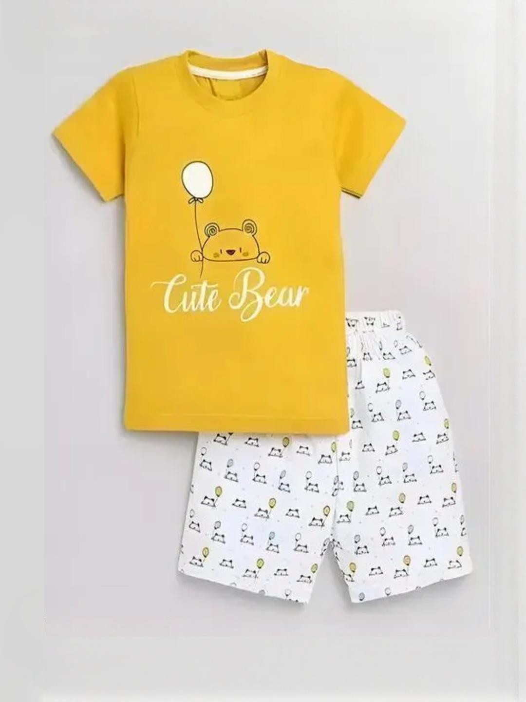 iffat collection Boys Yellow Clothing Set