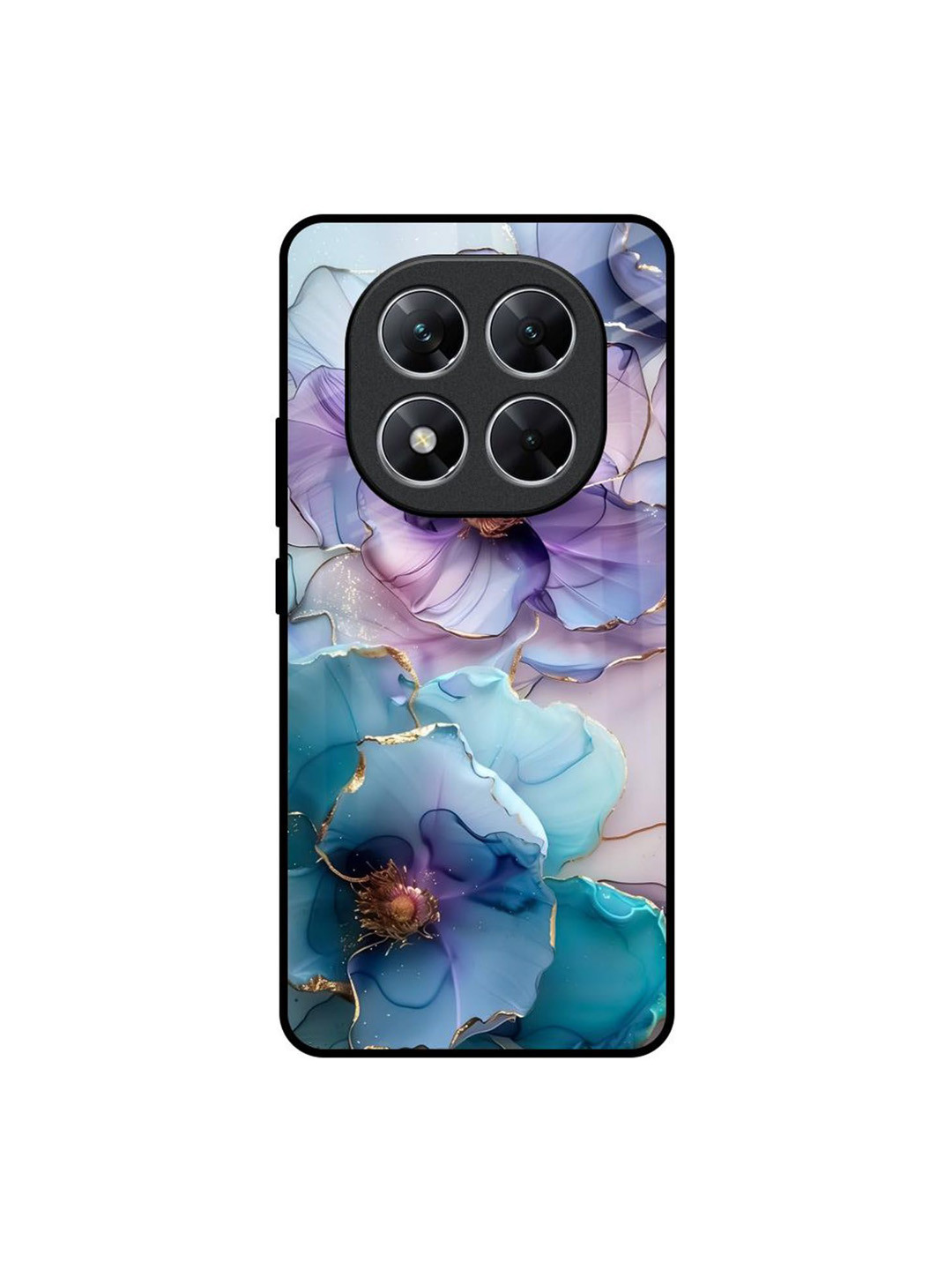 QRIOH Enchanted Floral Printed Poco X7 5G Glass Back Case Mobile Accessories