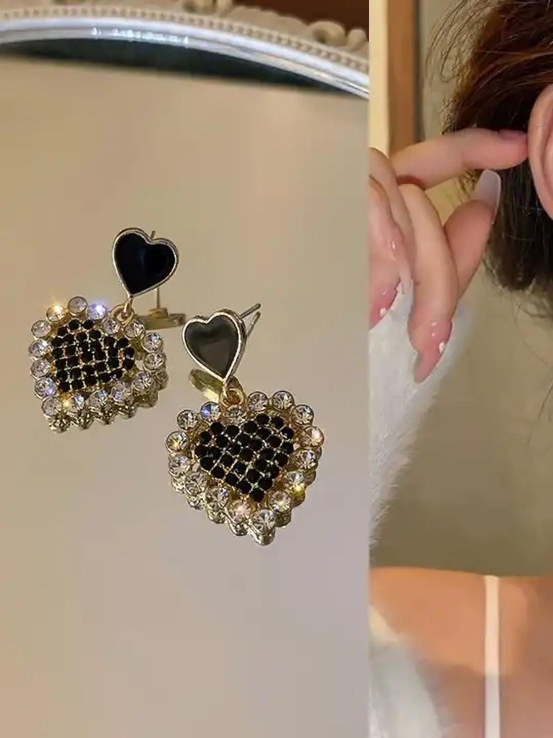 ONUYX Heart Shaped Ear Cuff Earrings