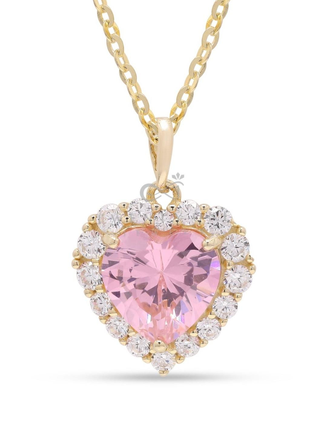 925 Silver Pink  Heart  Pendant