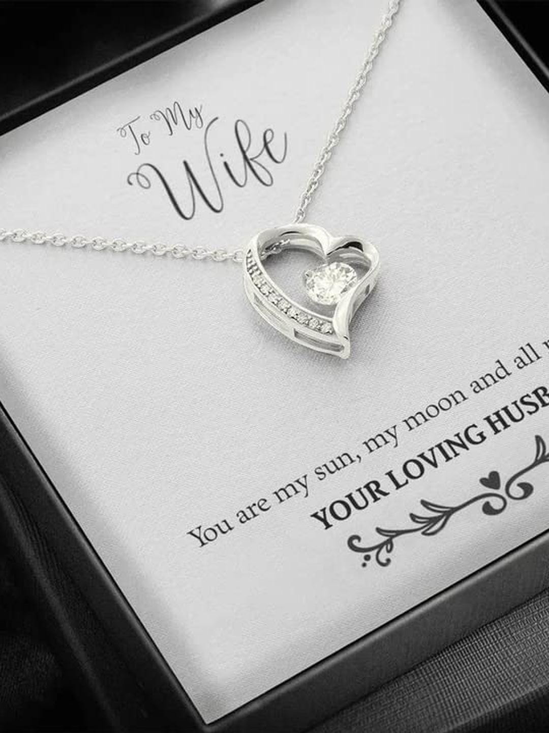 Best Birthday/Anniversary Gift for Wife - Pure Silver Pendant & Message Card | Combo Gift Box