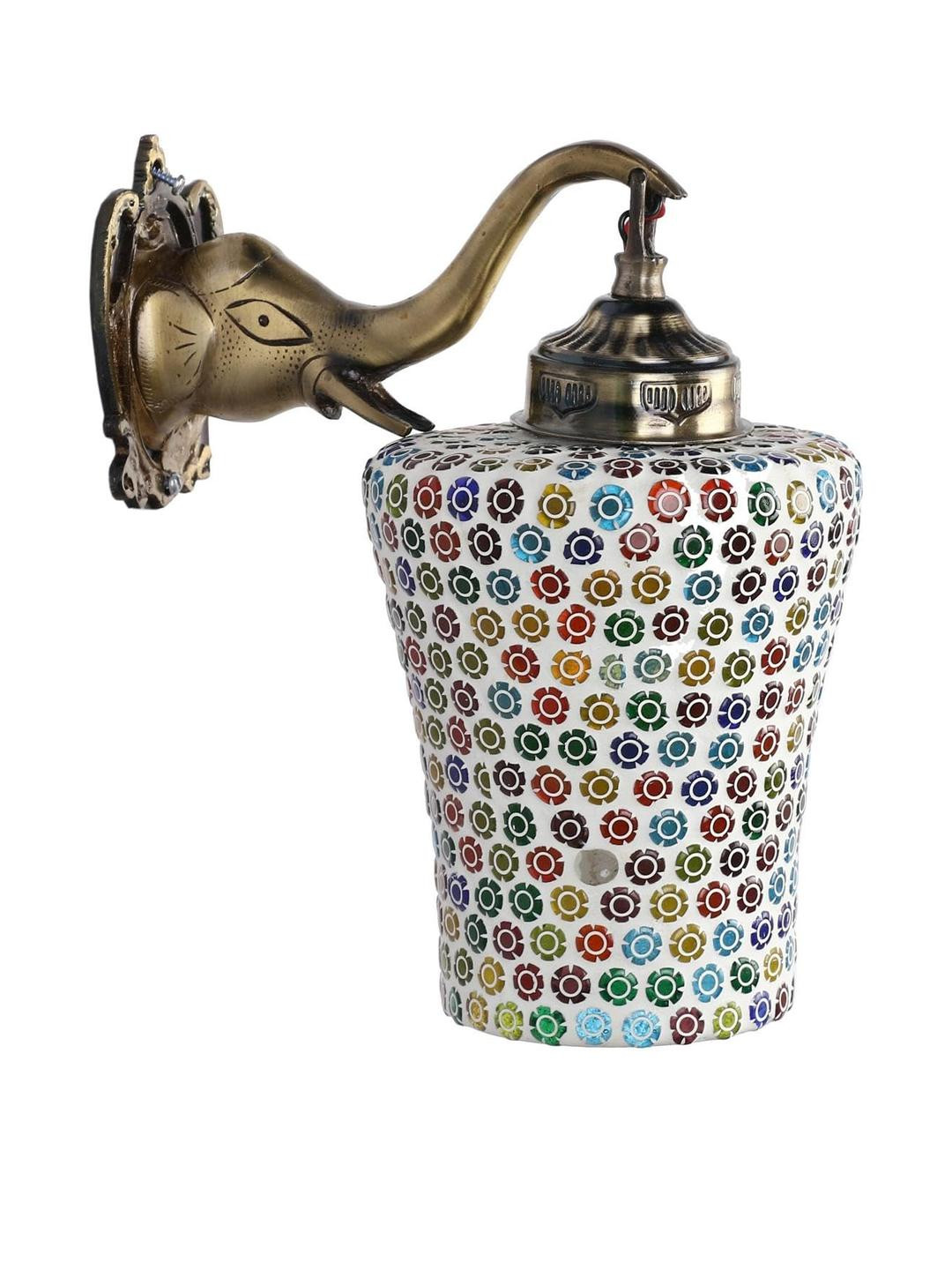 Somil Premium Designer Glass Wall/Night Lamp  Elegant  & Stylish Dcor Accent for Modern Interiors,  Color  Multi Color , Size- 21.5 X 24 X 28 CM