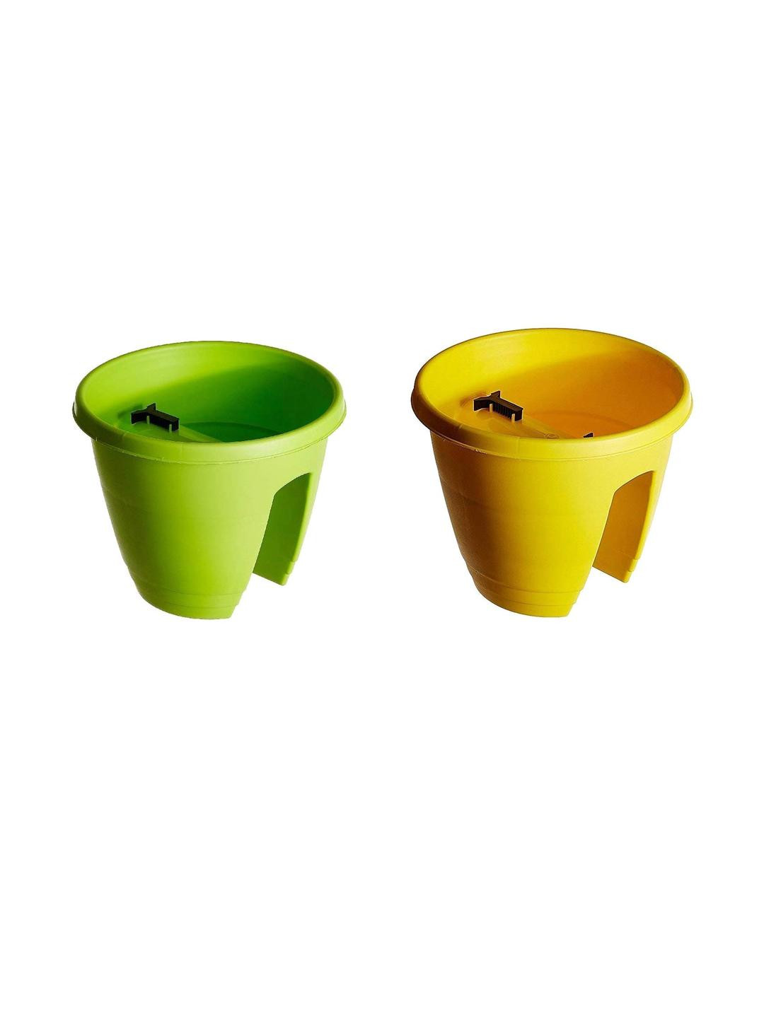 Go Hooked Green & Yellow 2 Pieces Planters